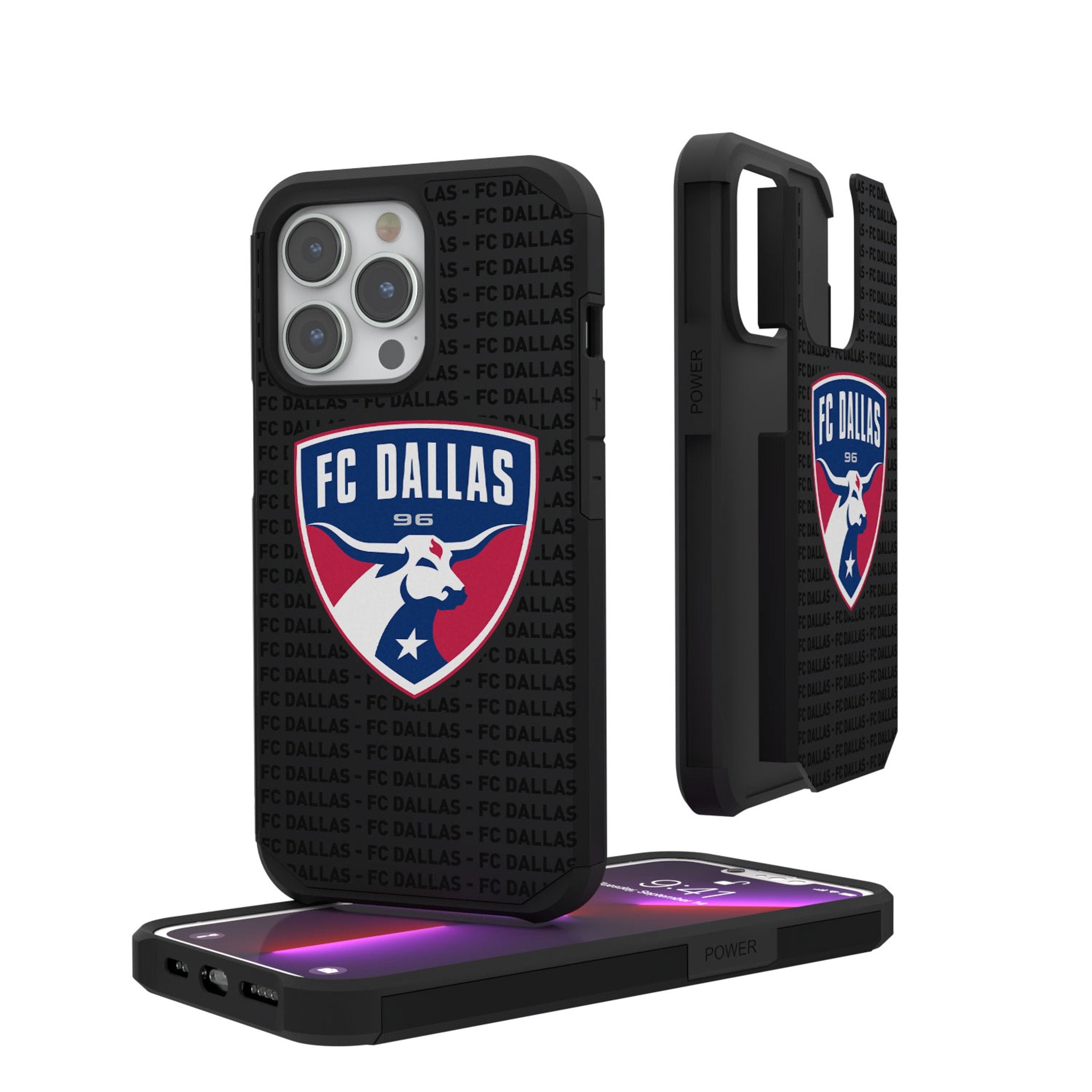 FC Dallas  Text Backdrop Rugged Phone Case