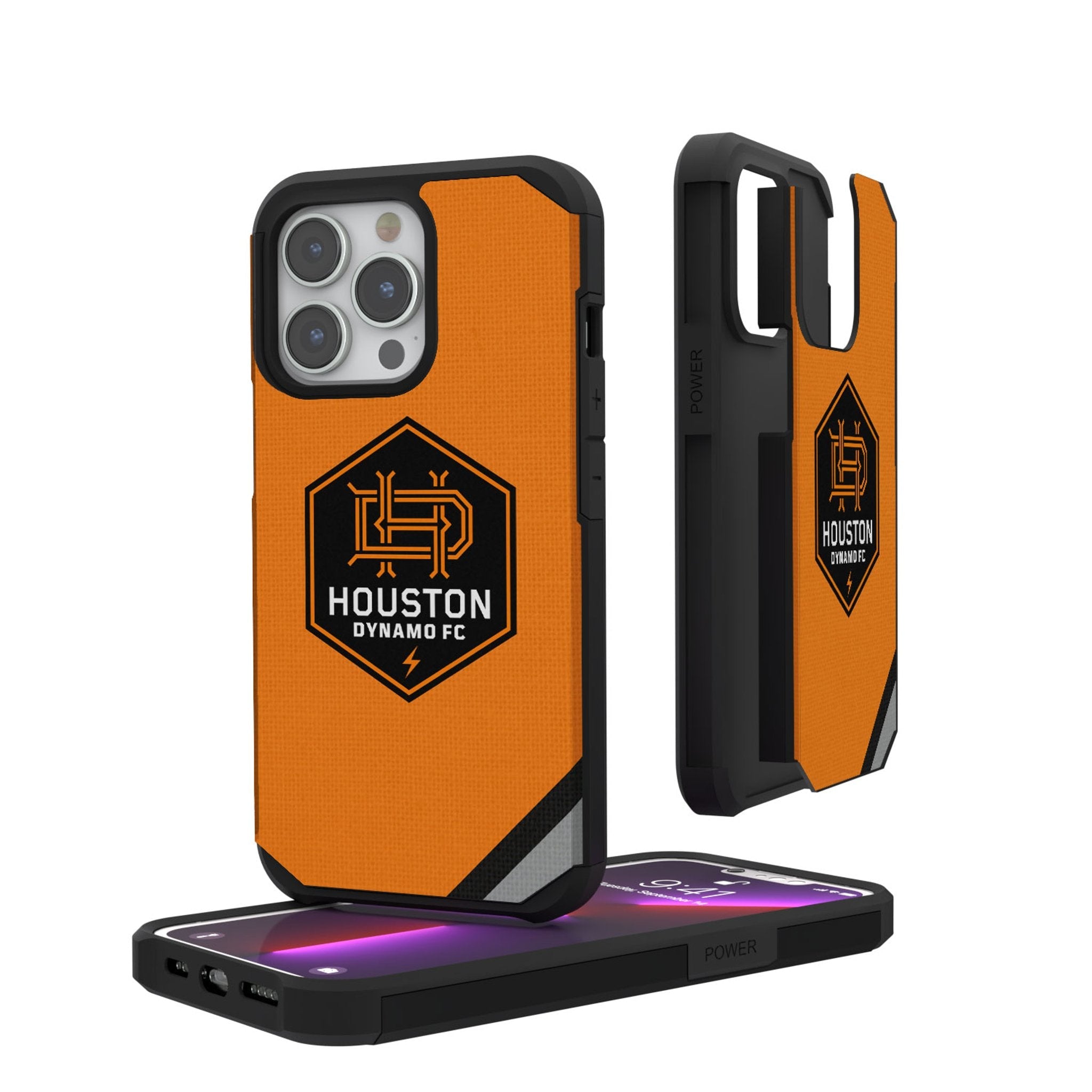 Houston Dynamo  Diagonal Stripe Rugged Phone Case 1