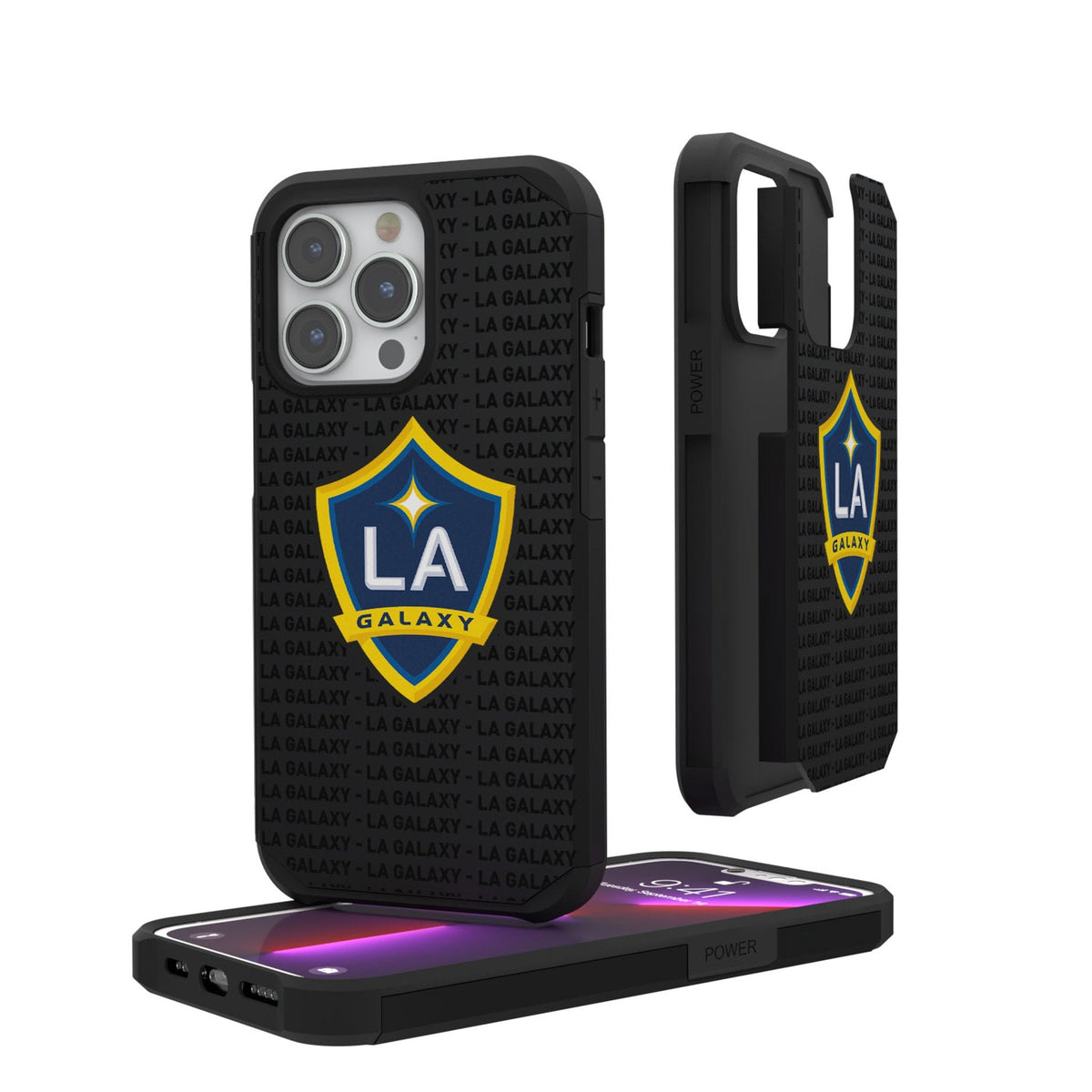 LA Galaxy  Text Backdrop Rugged Phone Case