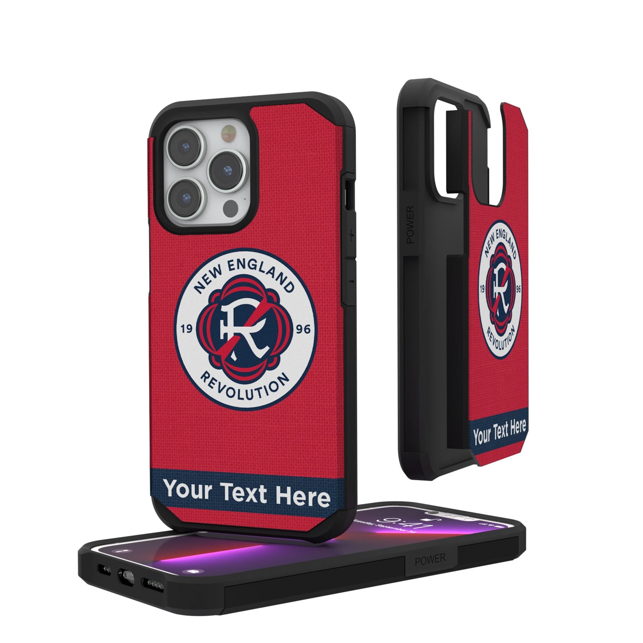 New England Revolution Personalized Stripe Rugged Phone Case for Apple iPhone