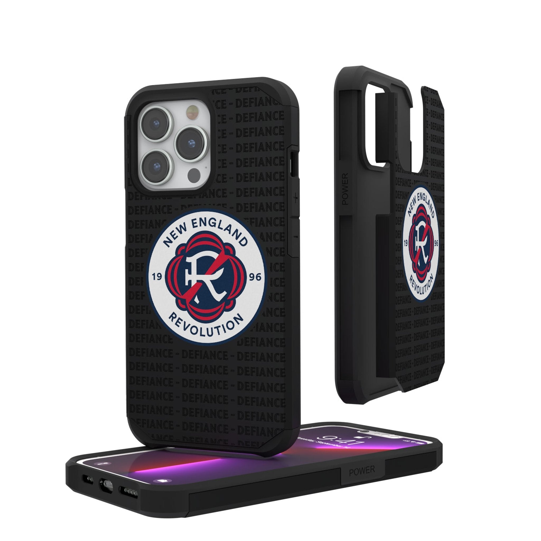 New England Revolution  Text Backdrop Rugged Phone Case