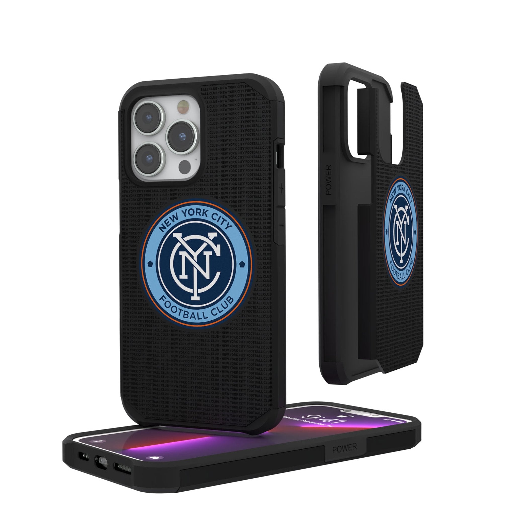 New York City FC  Text Backdrop Rugged Phone Case