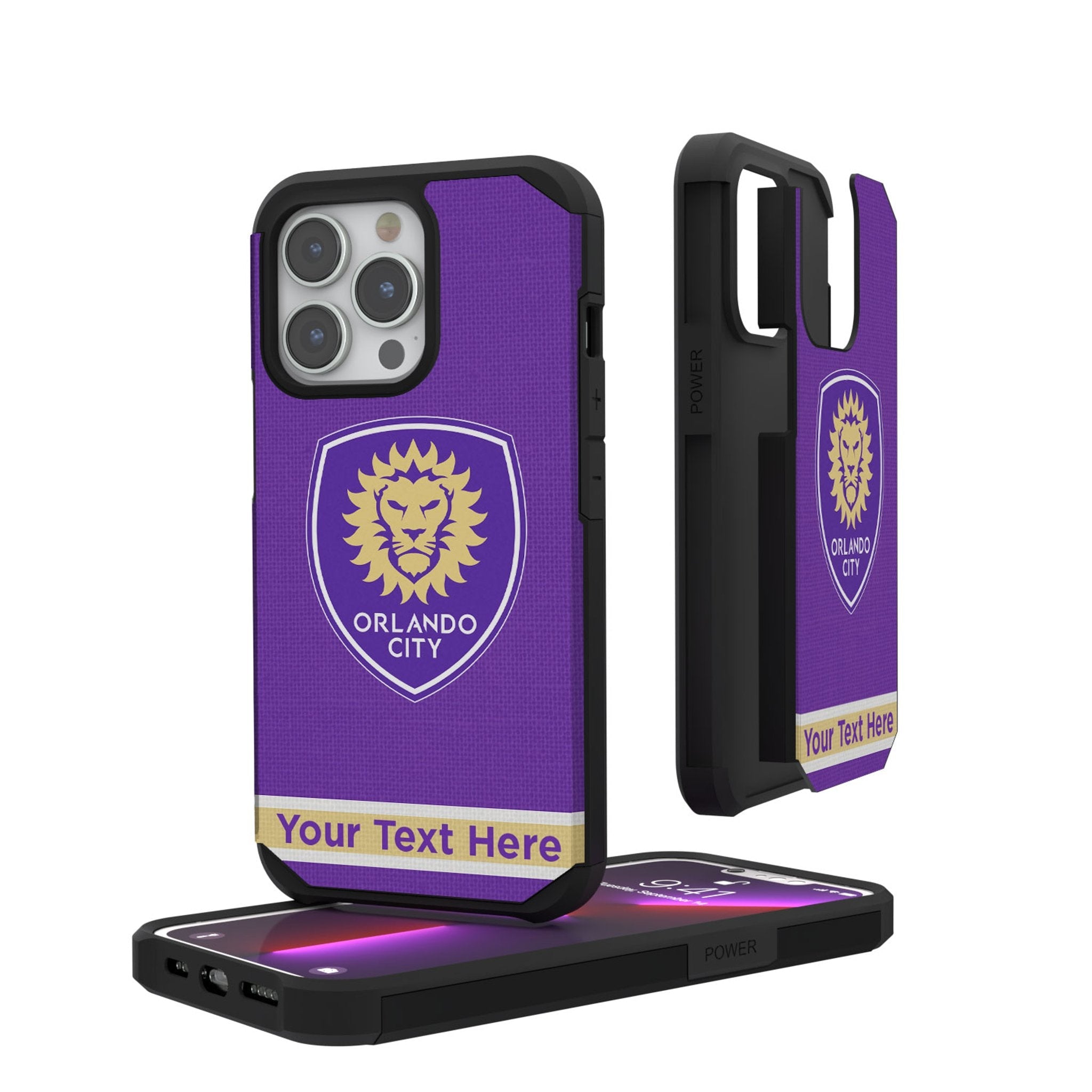 Orlando City Soccer Club Personalized Stripe Rugged Phone Case for Apple iPhone