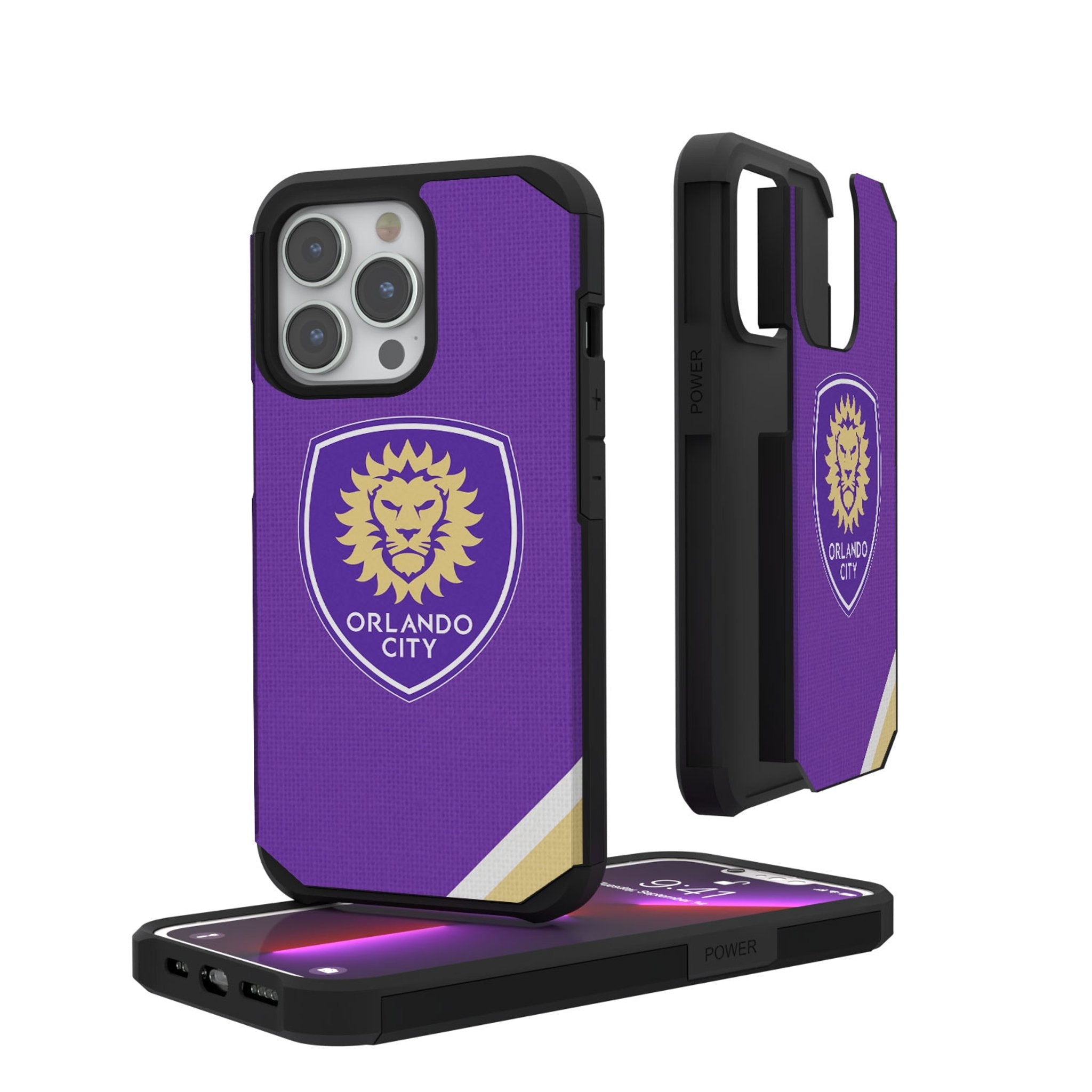 Orlando City Soccer Club  Diagonal Stripe Rugged Phone Case 1