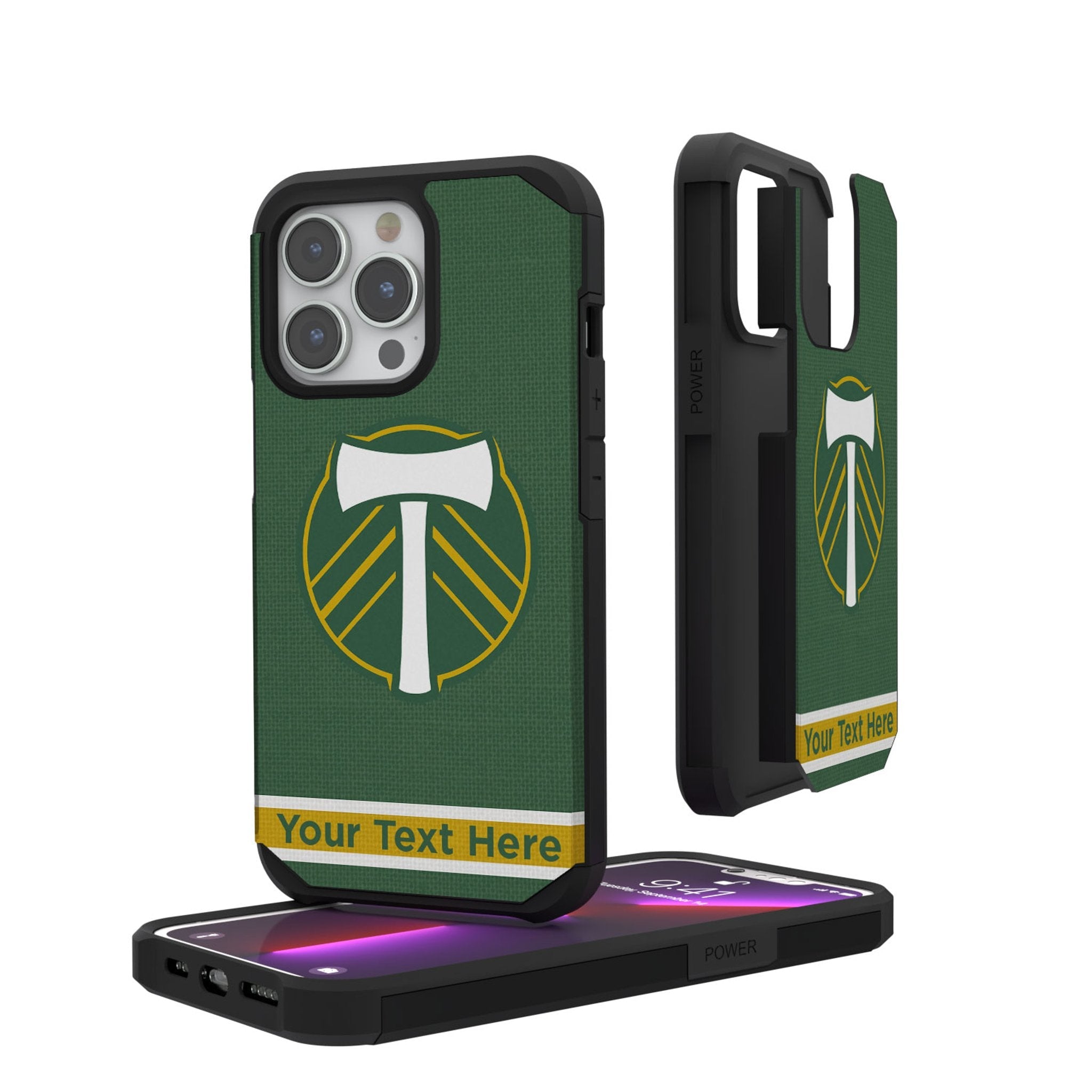 Portland Timbers Personalized Stripe Rugged Phone Case for Apple iPhone 1