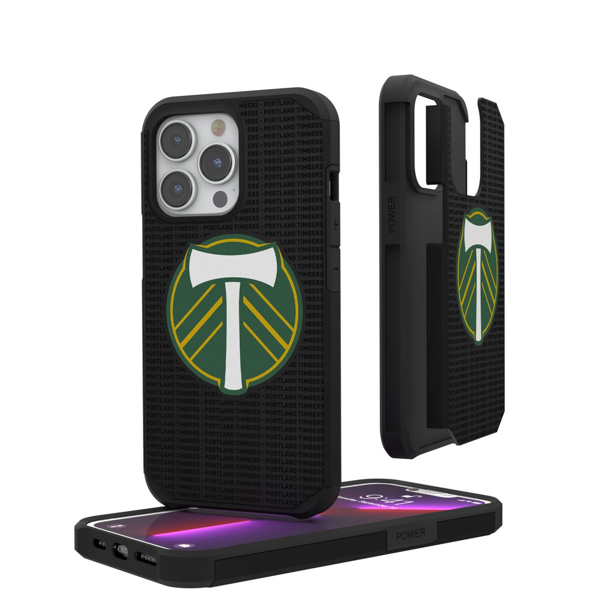 Portland Timbers   Text Backdrop Rugged Phone Case