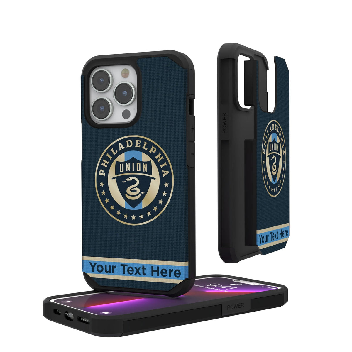 Philadelphia Union Personalized Stripe Rugged Phone Case for Apple iPhone 1