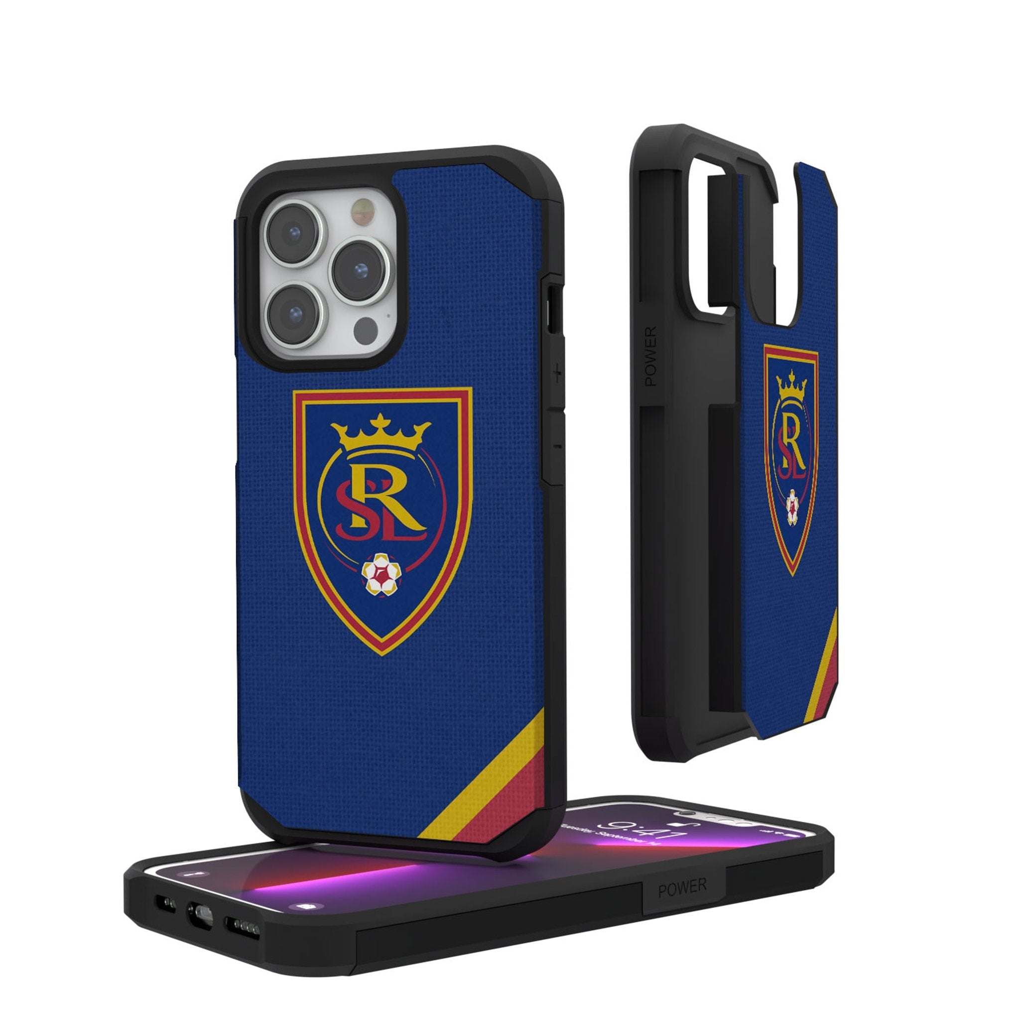 Real Salt Lake   Diagonal Stripe Rugged Phone Case