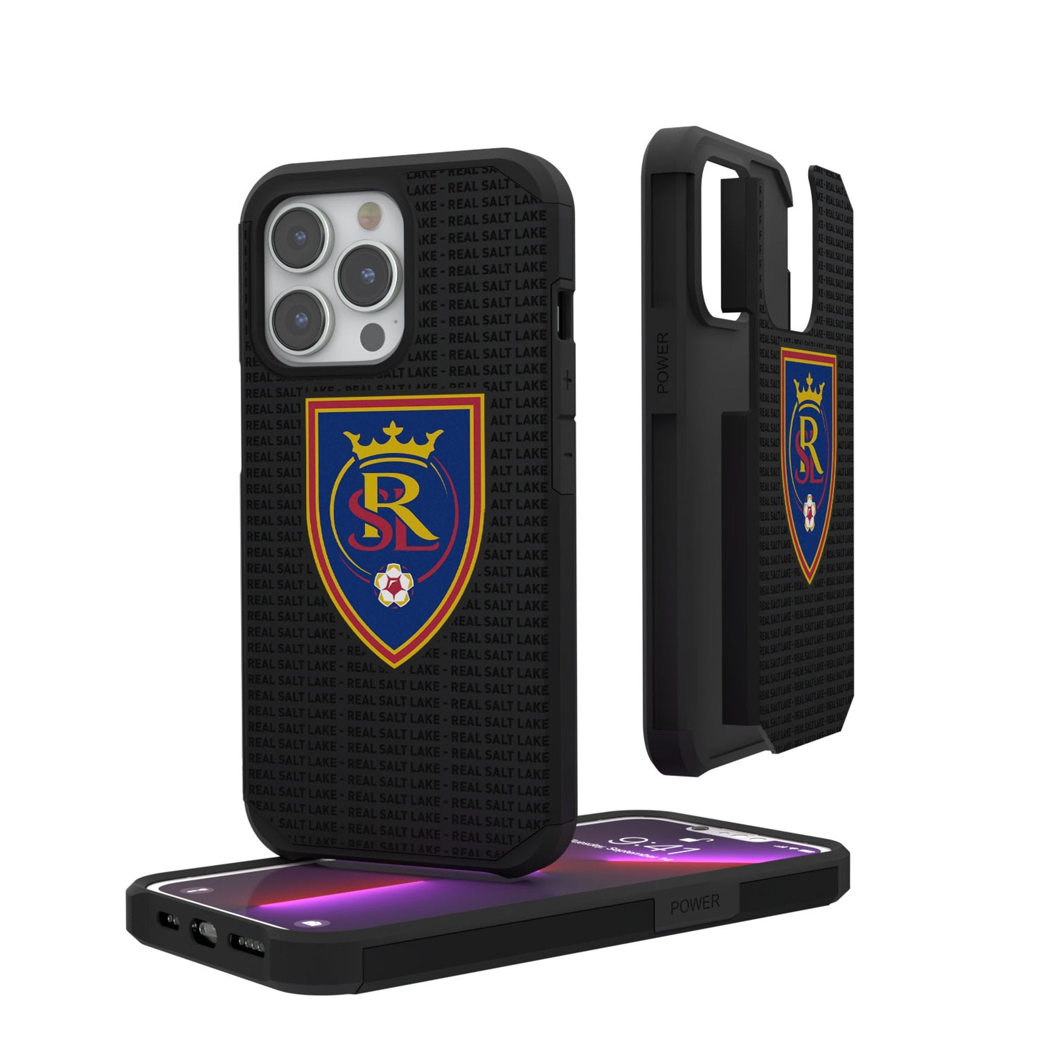 Real Salt Lake   Text Backdrop Rugged Phone Case 1
