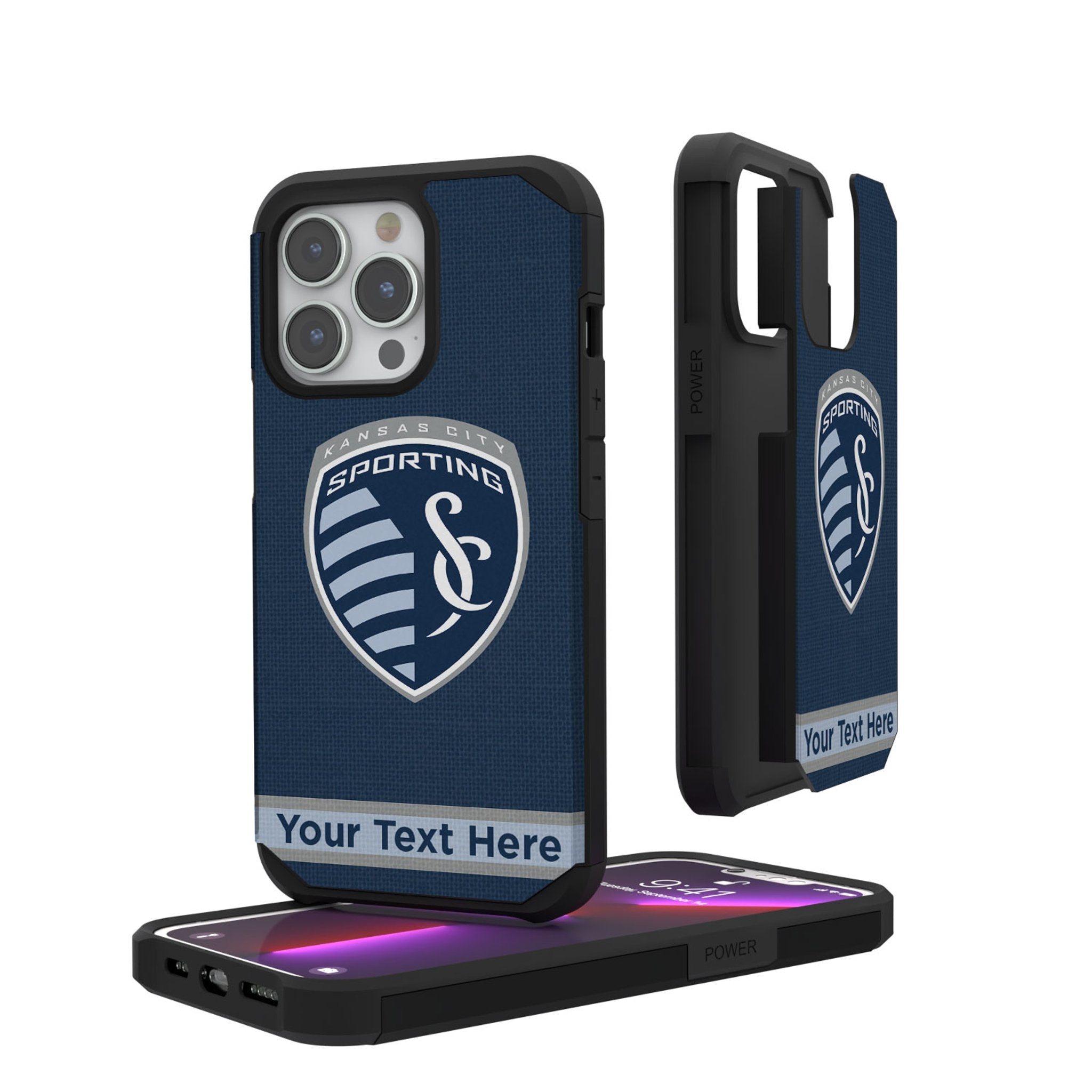 Sporting Kansas City Personalized Stripe Rugged Phone Case for Apple iPhone