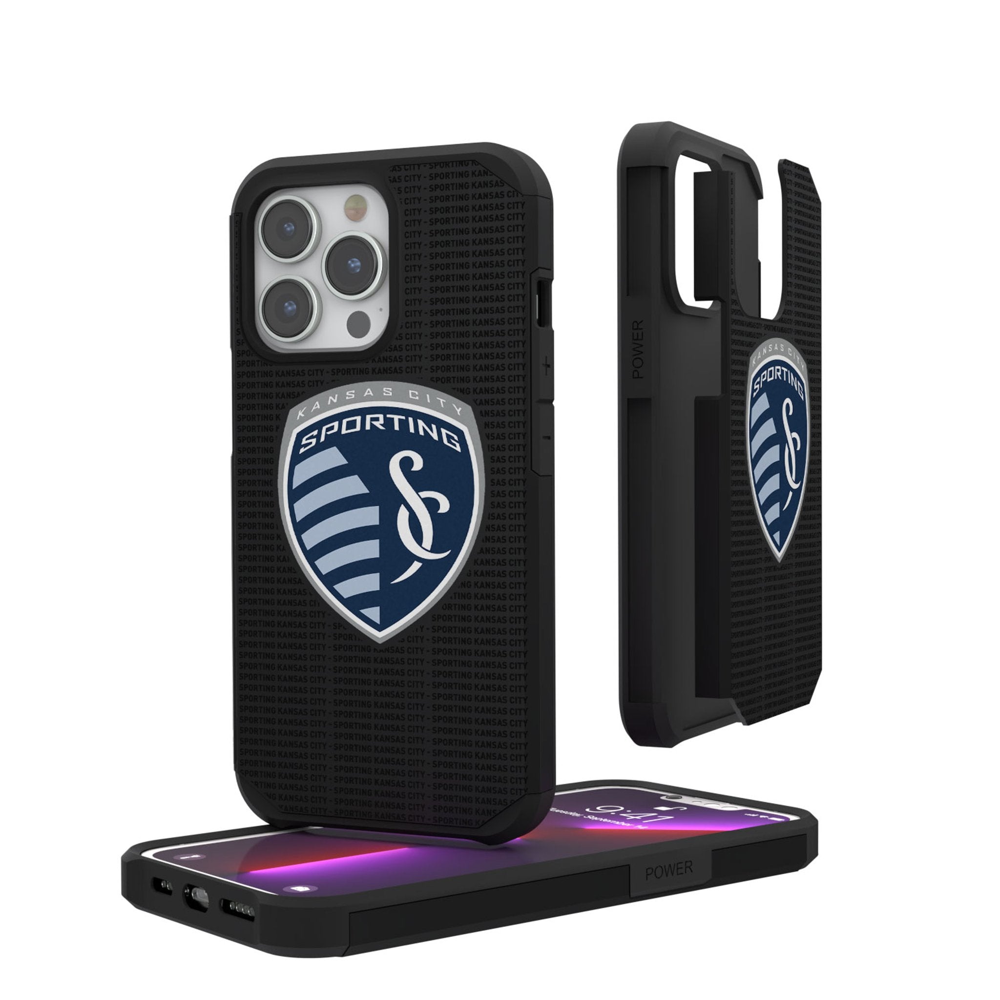 Sporting Kansas City   Text Backdrop Rugged Phone Case