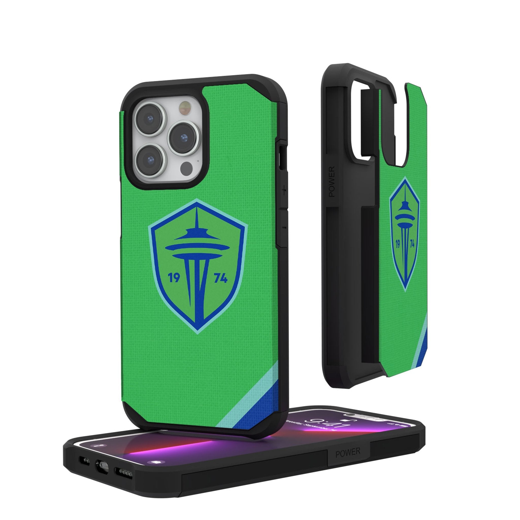 Seattle Sounders FC   Diagonal Stripe Rugged Phone Case 1
