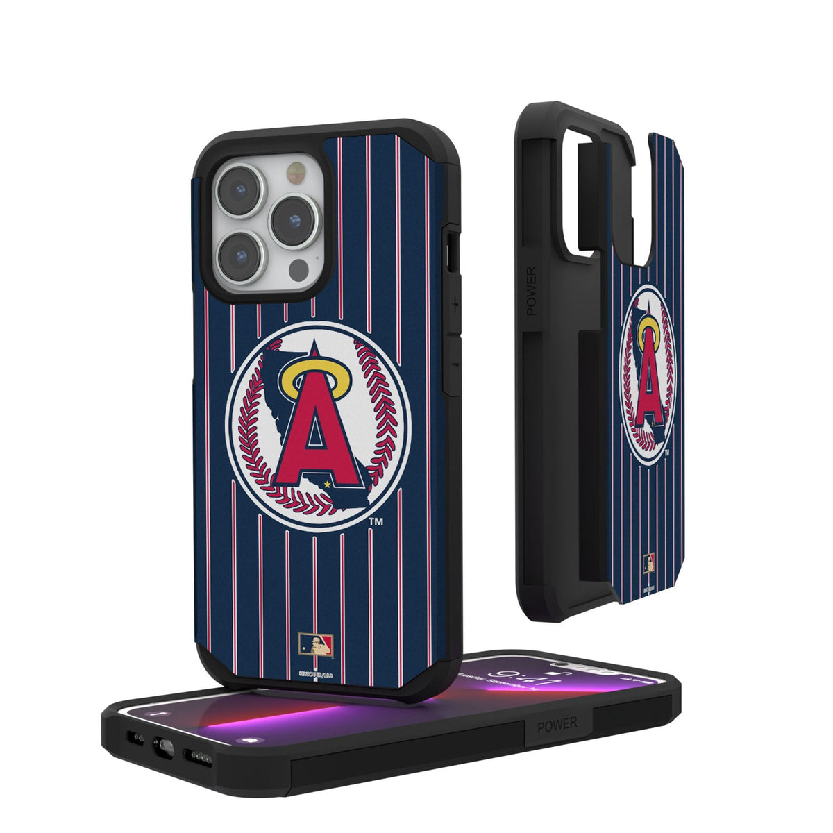LA Angels 1986-1992 - Cooperstown Collection Pinstripe Rugged Phone Case