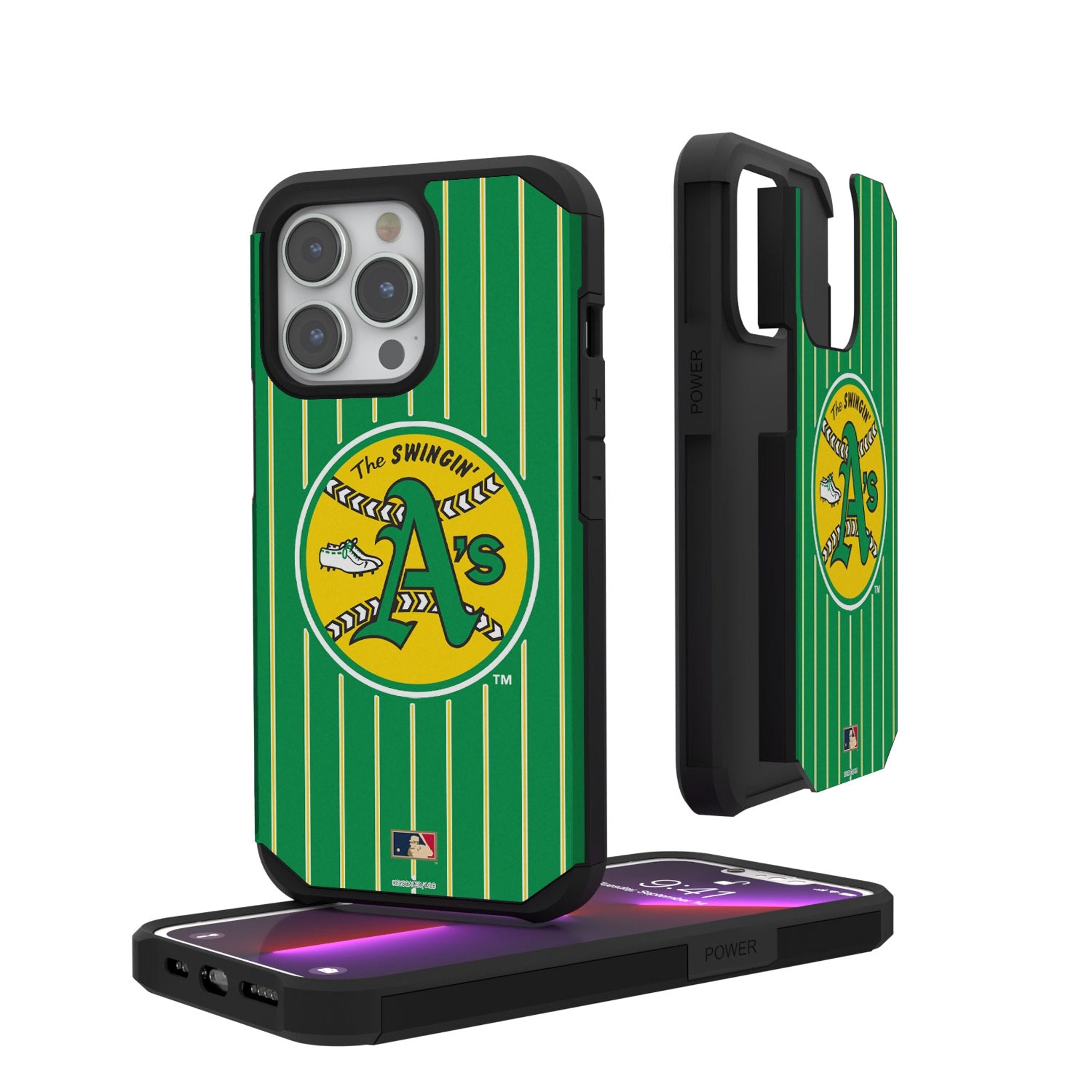 Oakland As 1971-1981 - Cooperstown Collection Pinstripe Rugged Phone Case 1