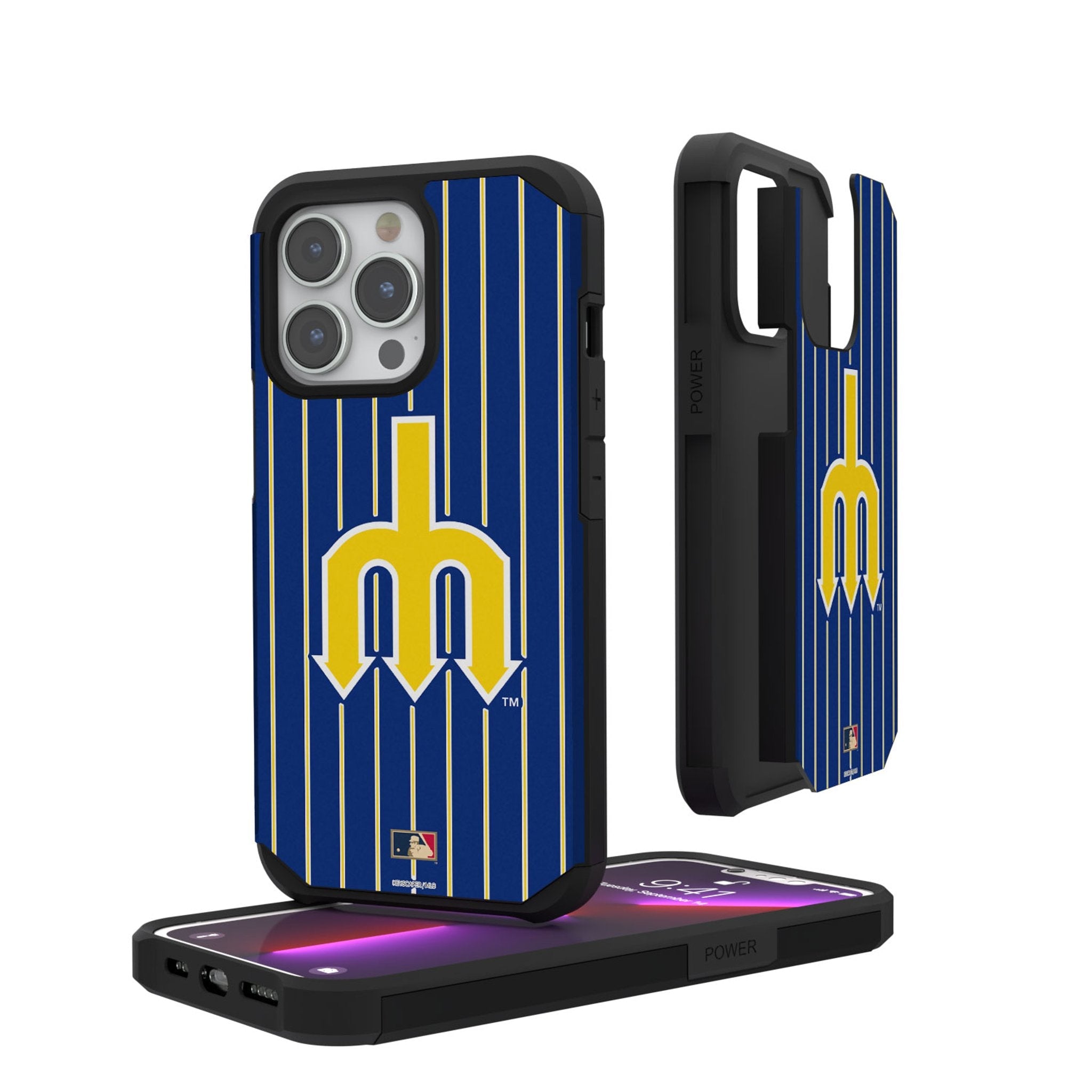 Seattle Mariners 1977-1980 - Cooperstown Collection Pinstripe Rugged Phone Case 1