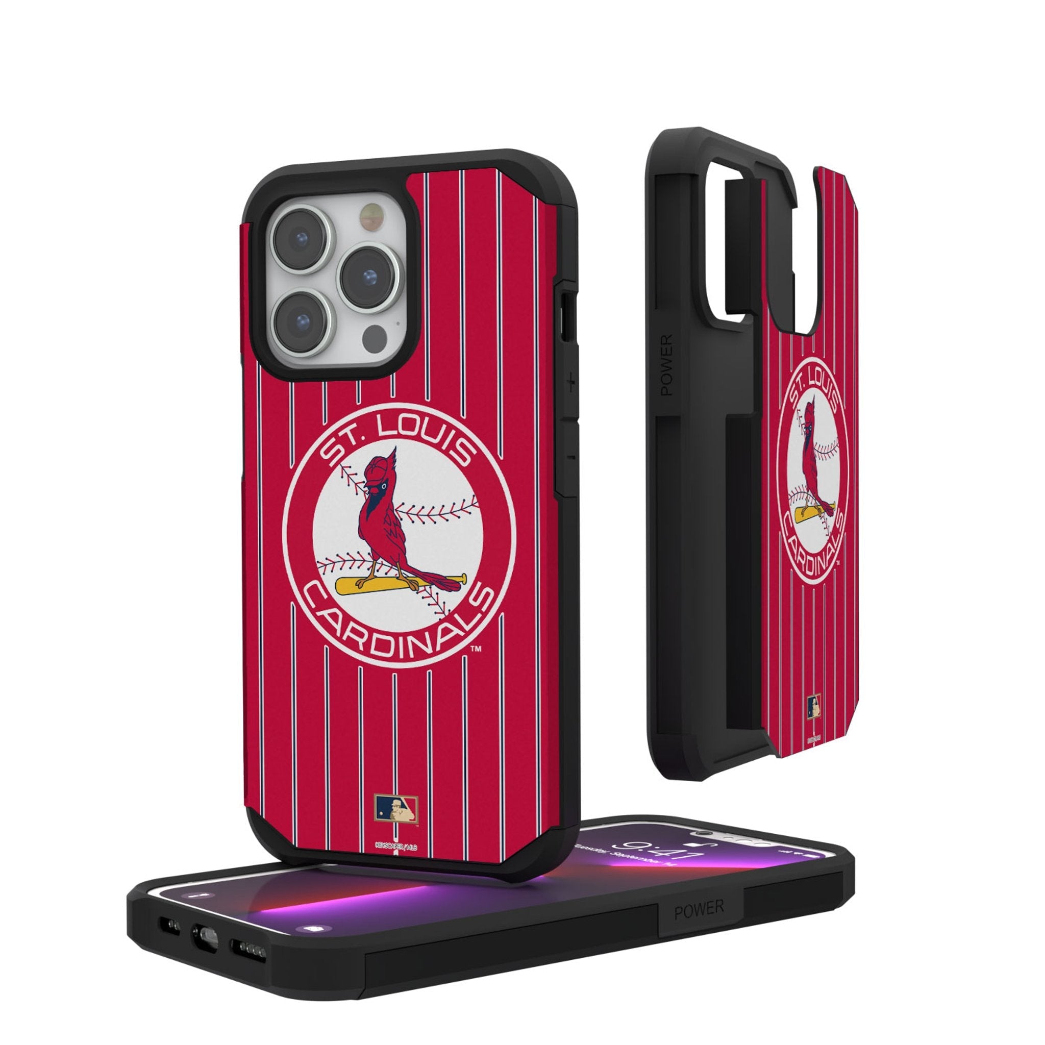 St Louis Cardinals 1966-1997 - Cooperstown Collection Pinstripe Rugged Phone Case