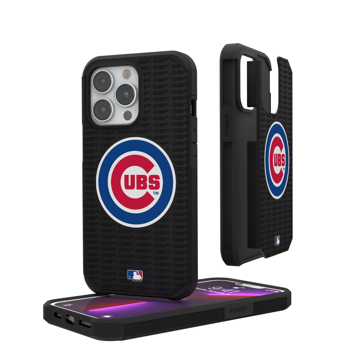 Chicago Cubs Text Backdrop Rugged Phone Case 1