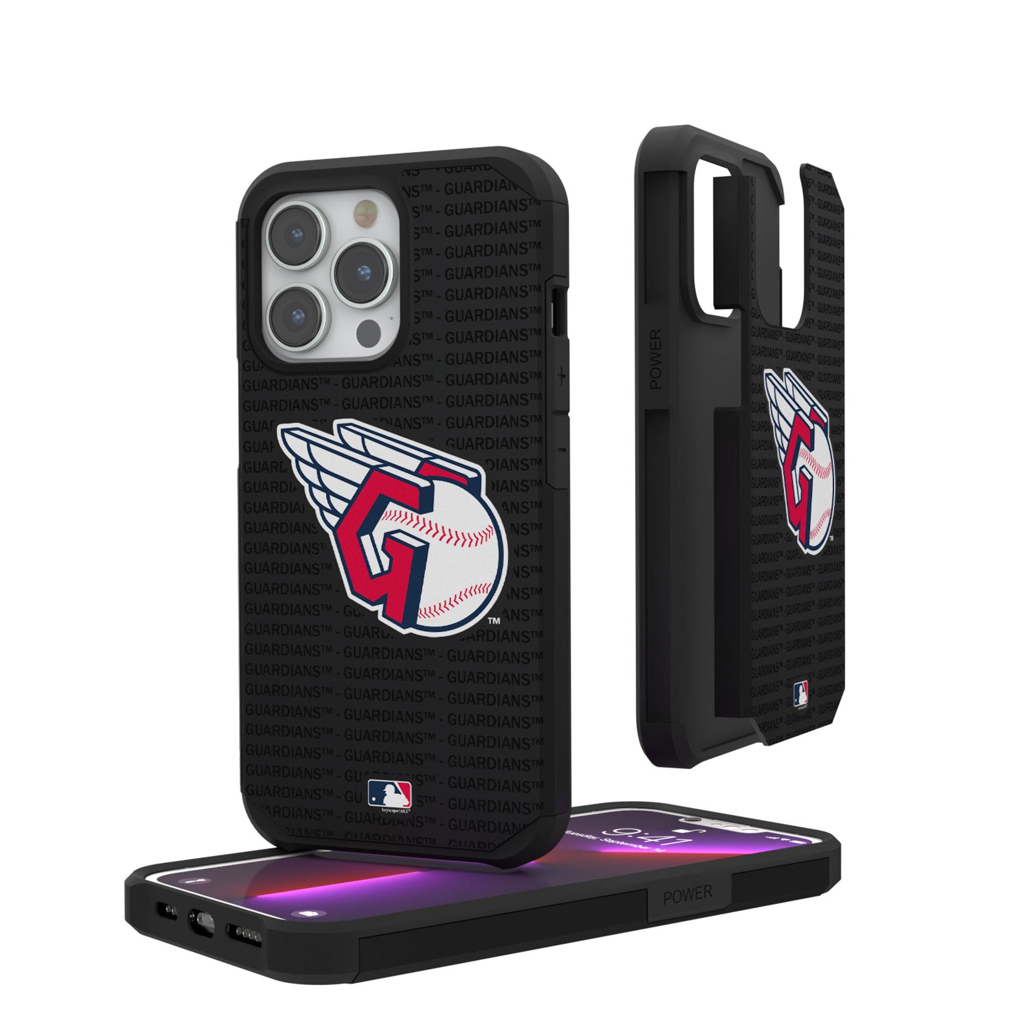 Cleveland Guardians Text Backdrop Rugged Phone Case