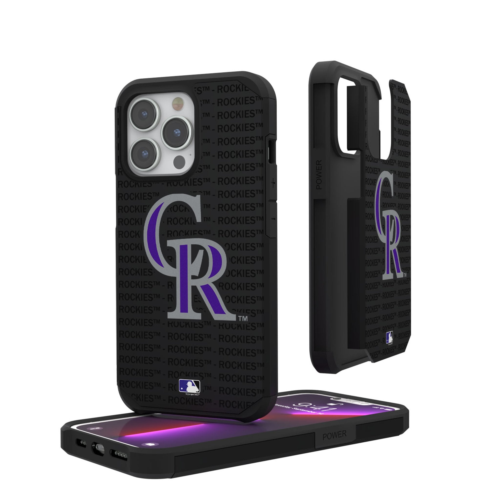 Colorado Rockies Text Backdrop Rugged Phone Case