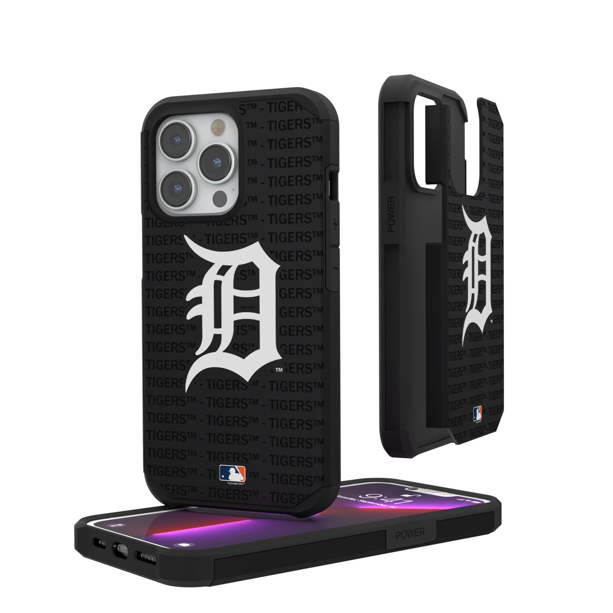 Detroit Tigers Text Backdrop Rugged Phone Case 1