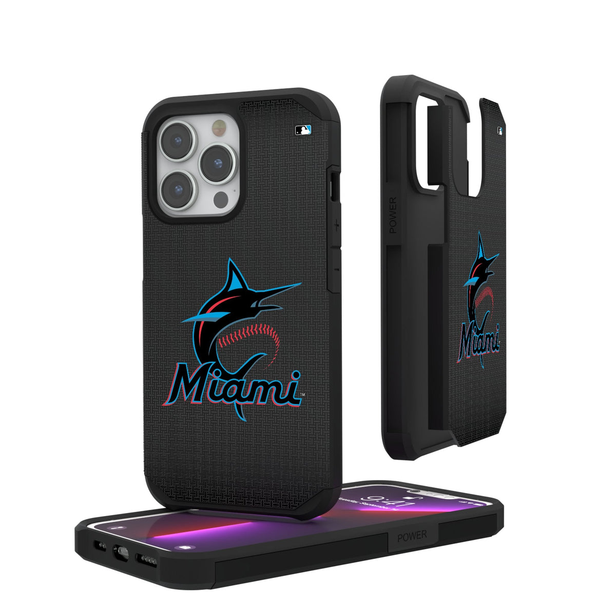 Miami Marlins Linen Rugged Phone Case 1