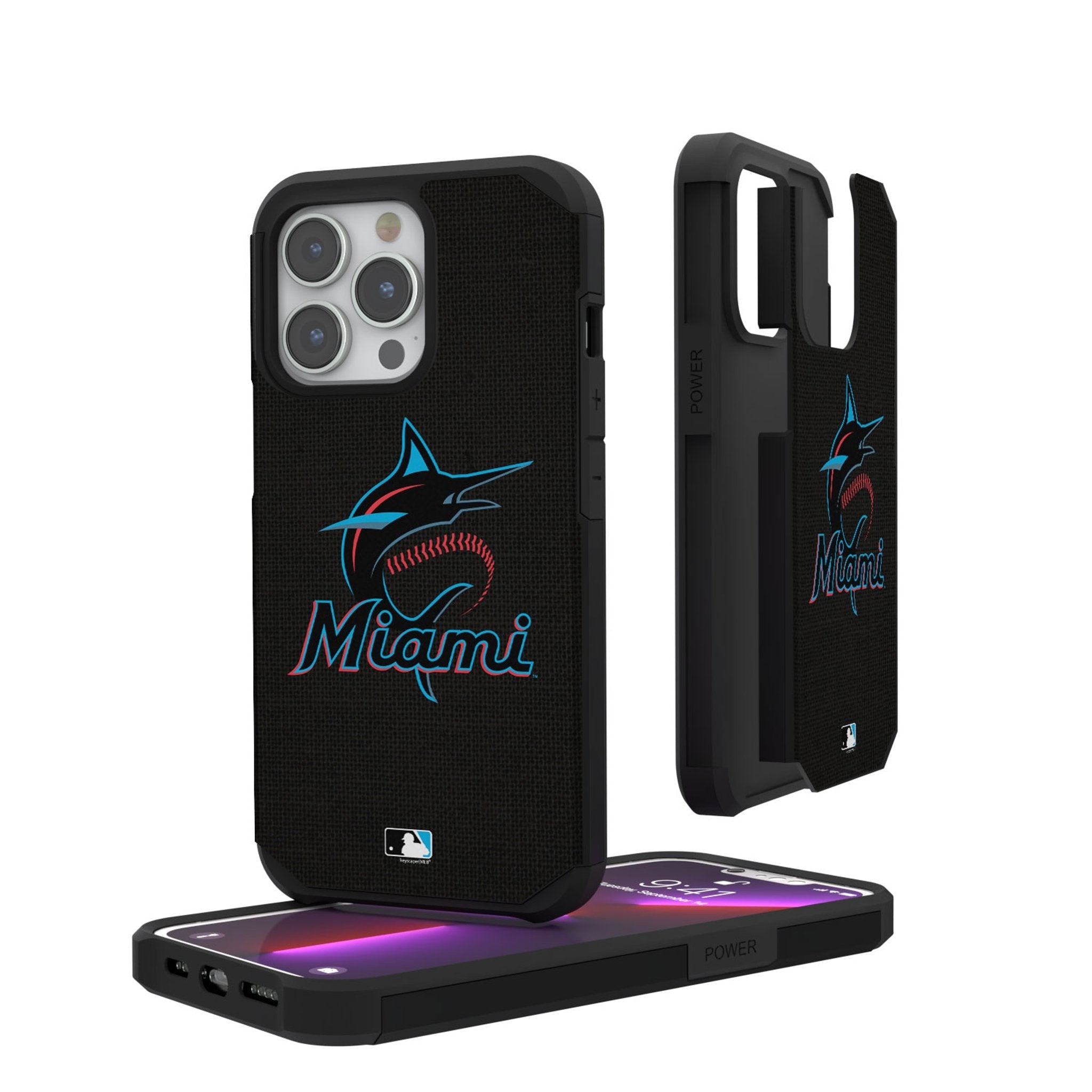 Miami Marlins Solid Rugged Phone Case 1