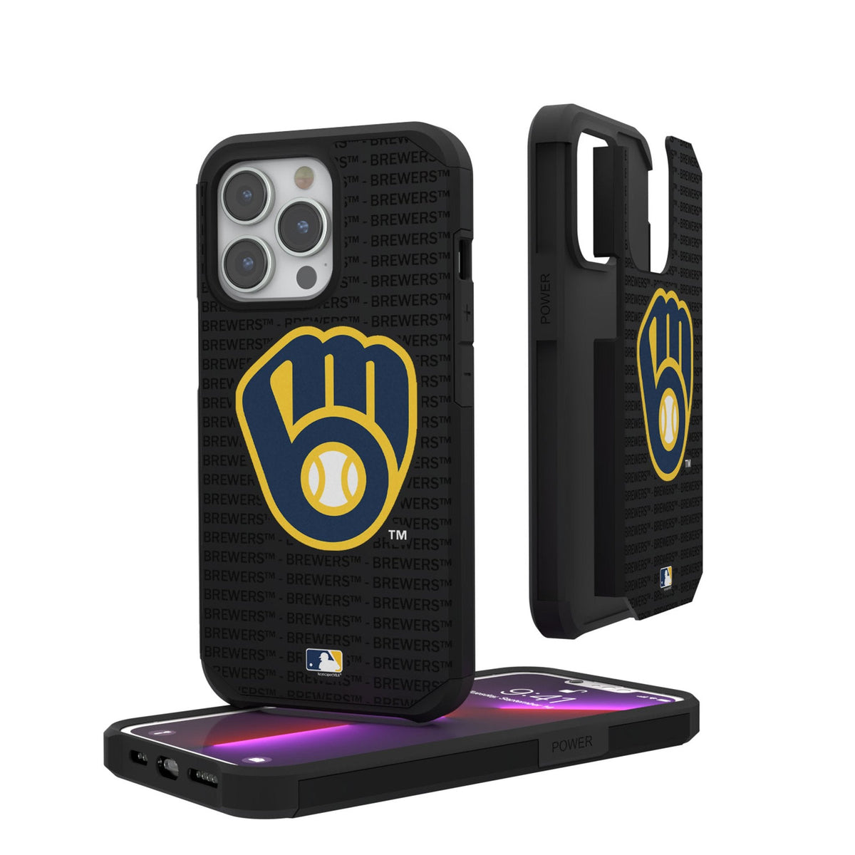 Milwaukee Brewers Text Backdrop Rugged Phone Case 1