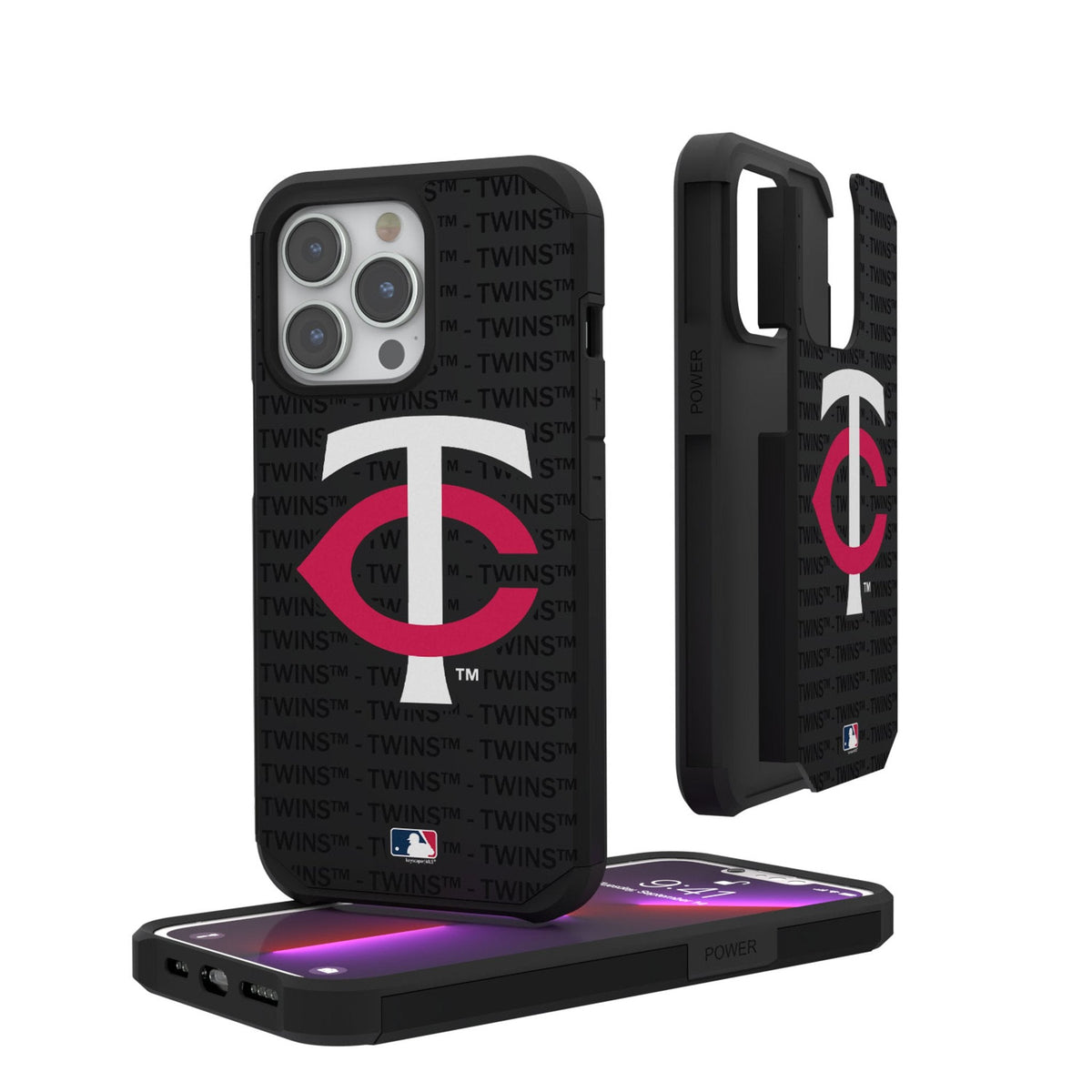 Minnesota Twins Text Backdrop Rugged Phone Case