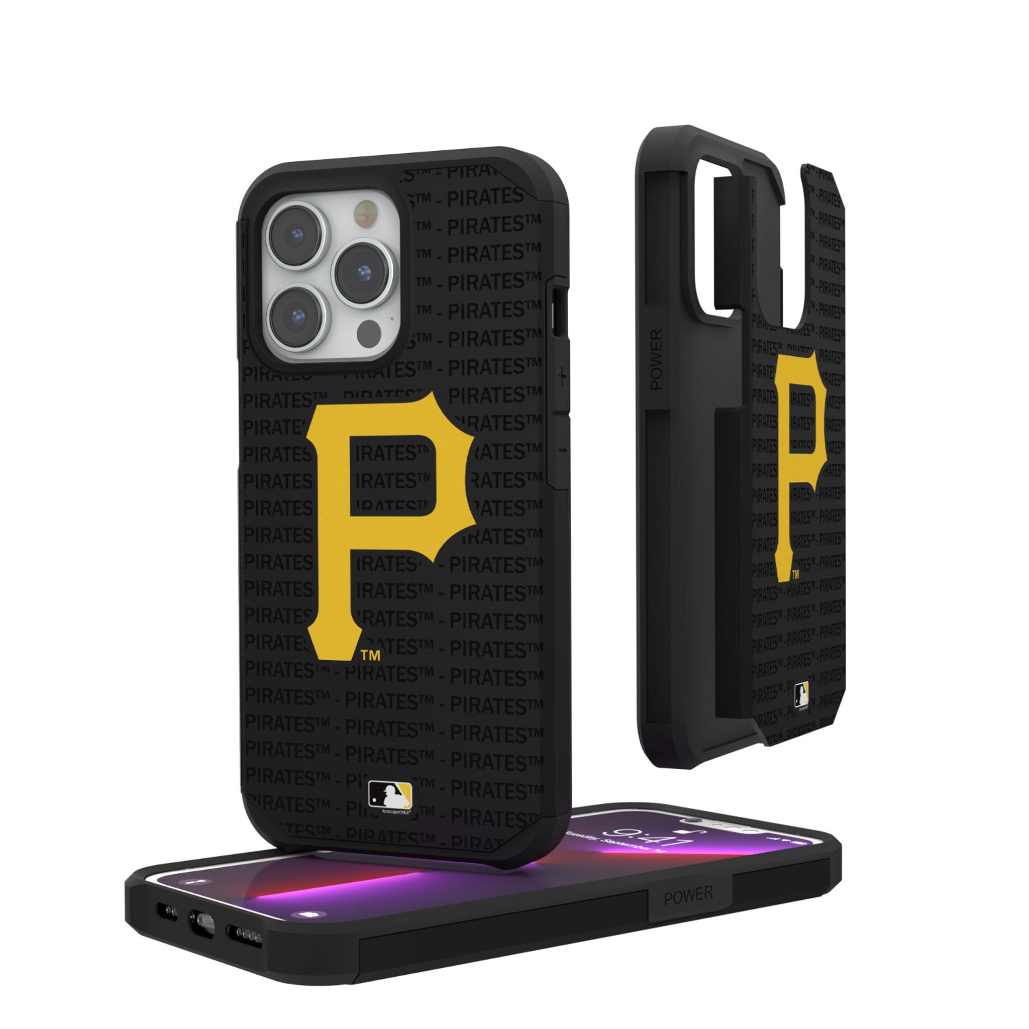 Pittsburgh Pirates Text Backdrop Rugged Phone Case 1