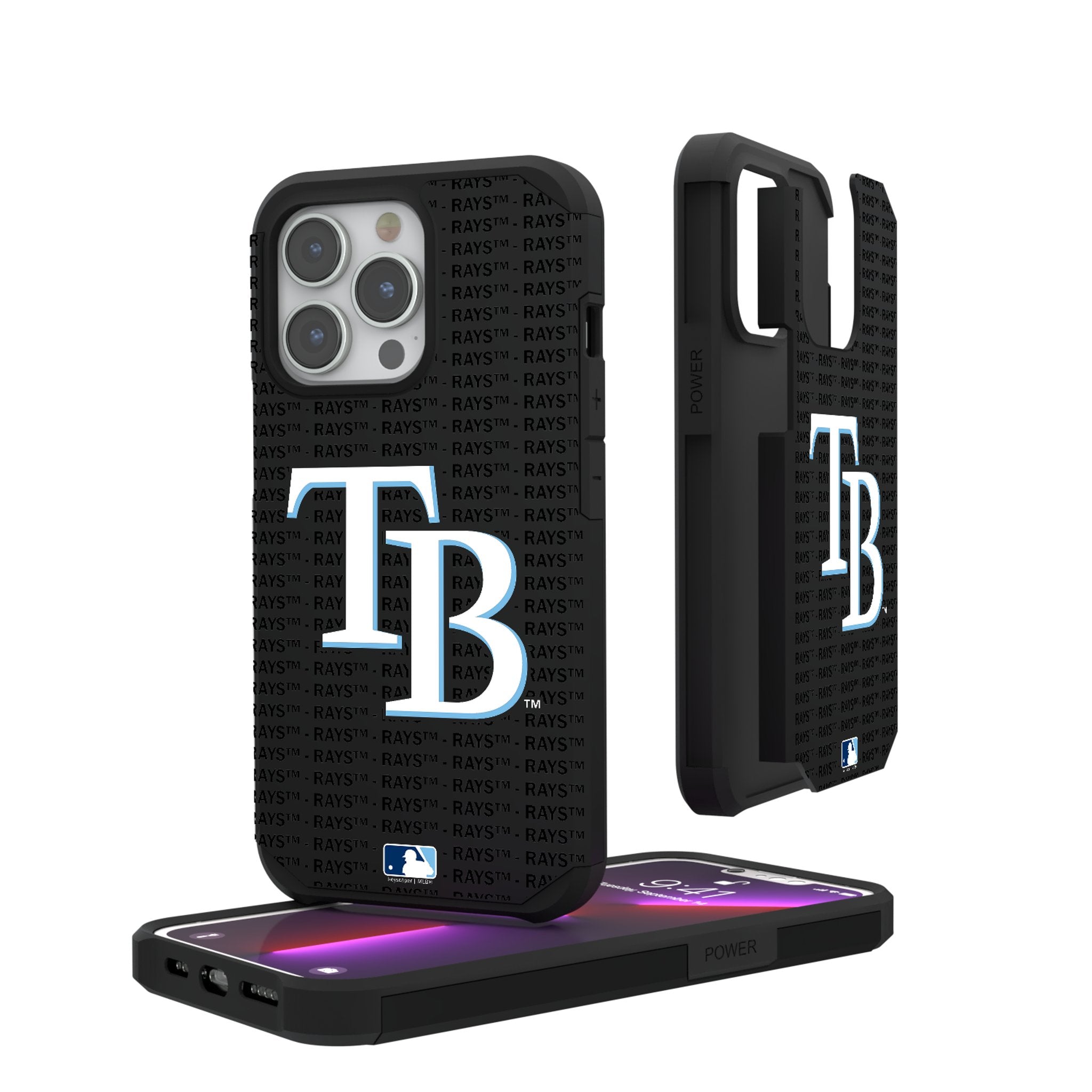 Tampa Bay Rays Text Backdrop Rugged Phone Case for Apple iPhone