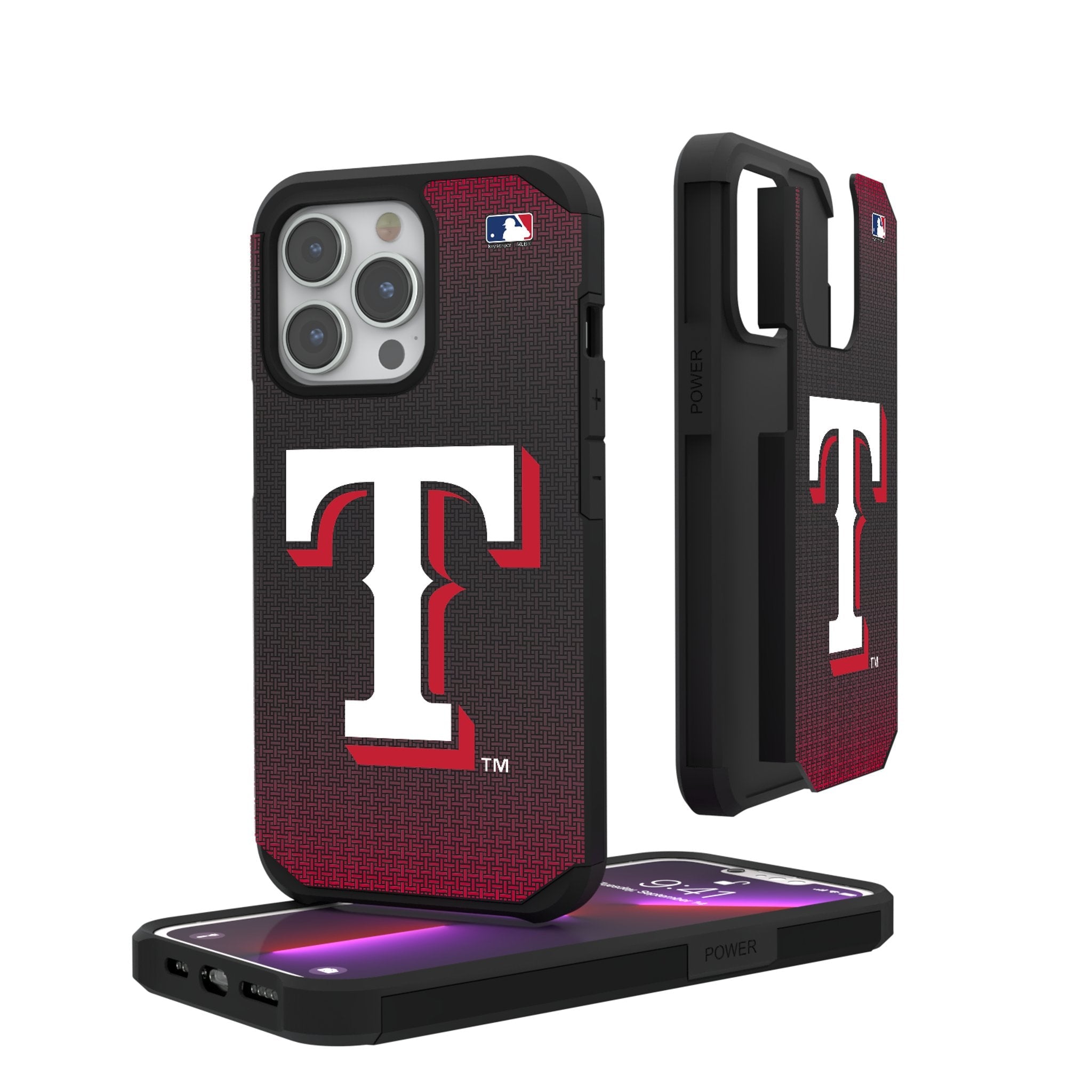 Texas Rangers Linen Rugged Phone Case for Apple iPhone