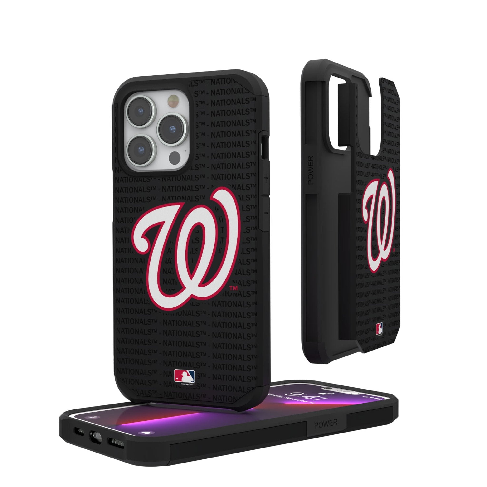 Washington Nationals Text Backdrop Rugged Phone Case