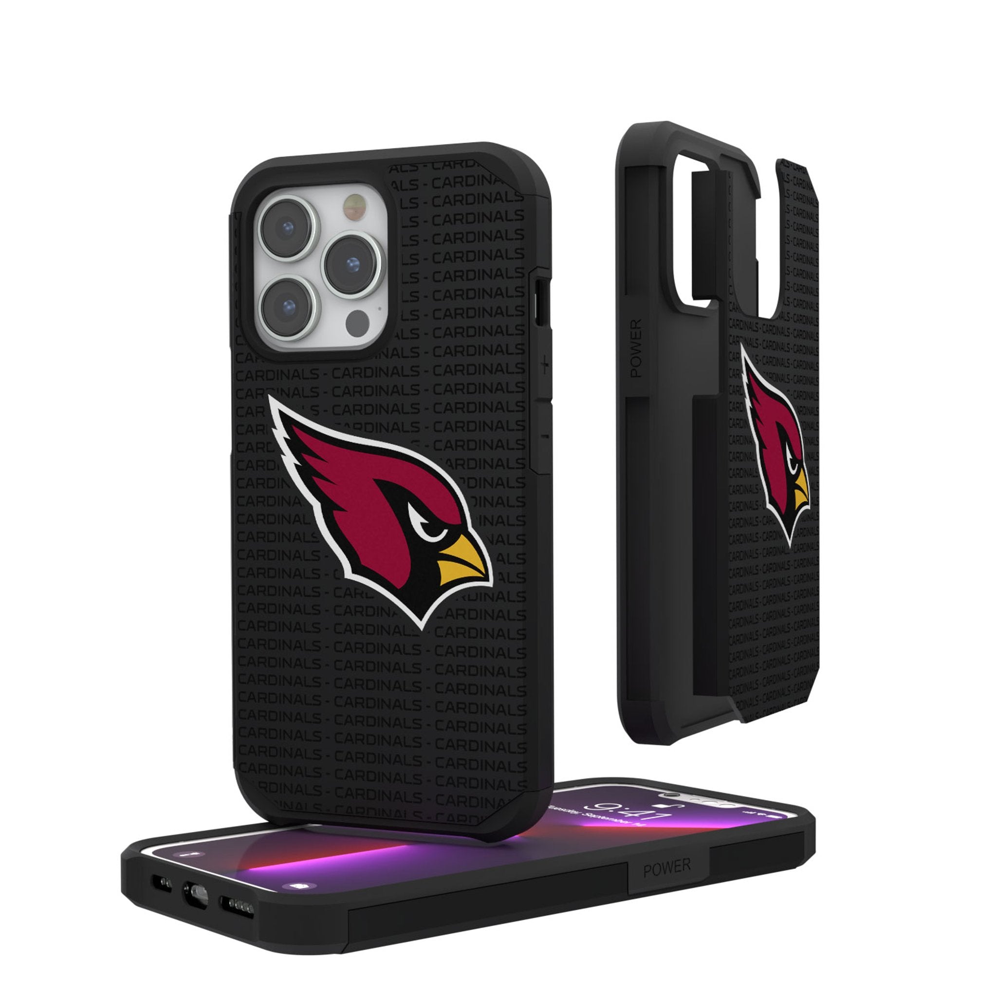 Arizona Cardinals Text Backdrop Rugged Phone Case