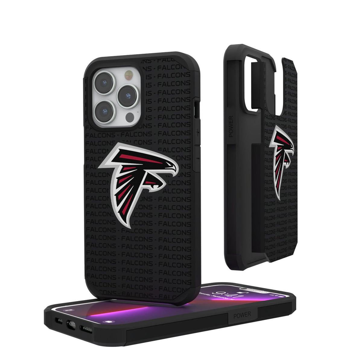 Atlanta Falcons Text Backdrop Rugged Phone Case 1