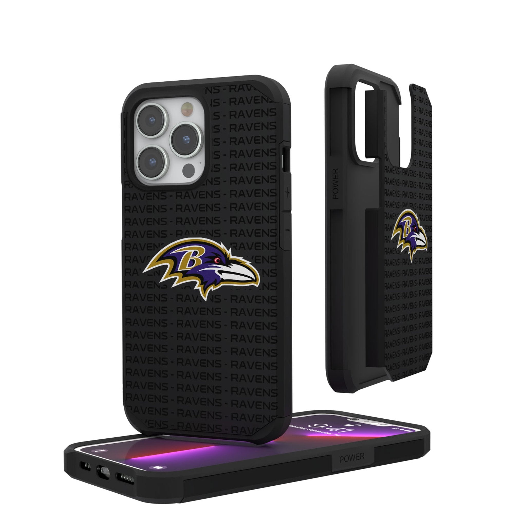 Baltimore Ravens Text Backdrop Rugged Phone Case 1