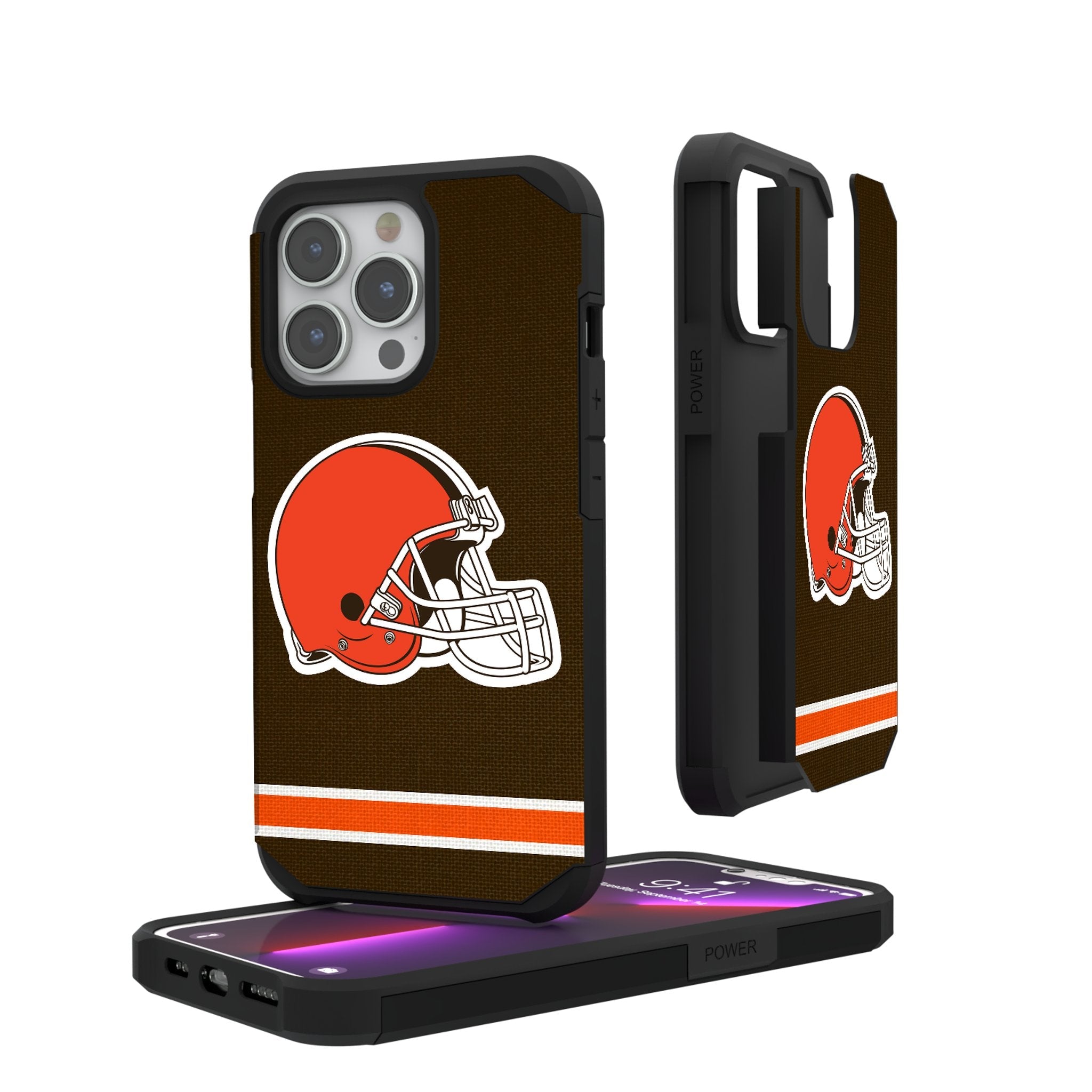 Cleveland Browns Stripe Rugged Phone Case for Apple iPhone 1