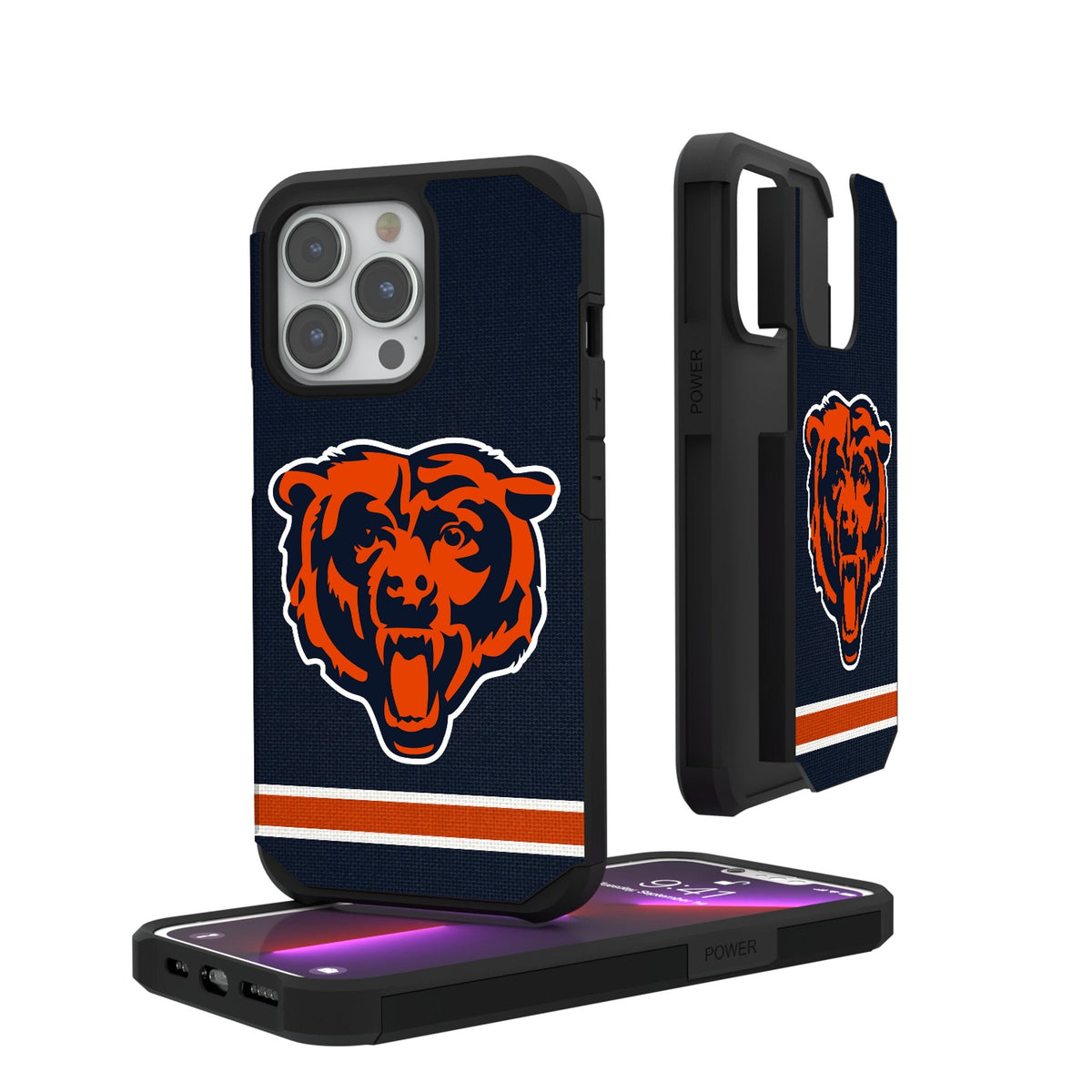 Chicago Bears Stripe Rugged Phone Case 1