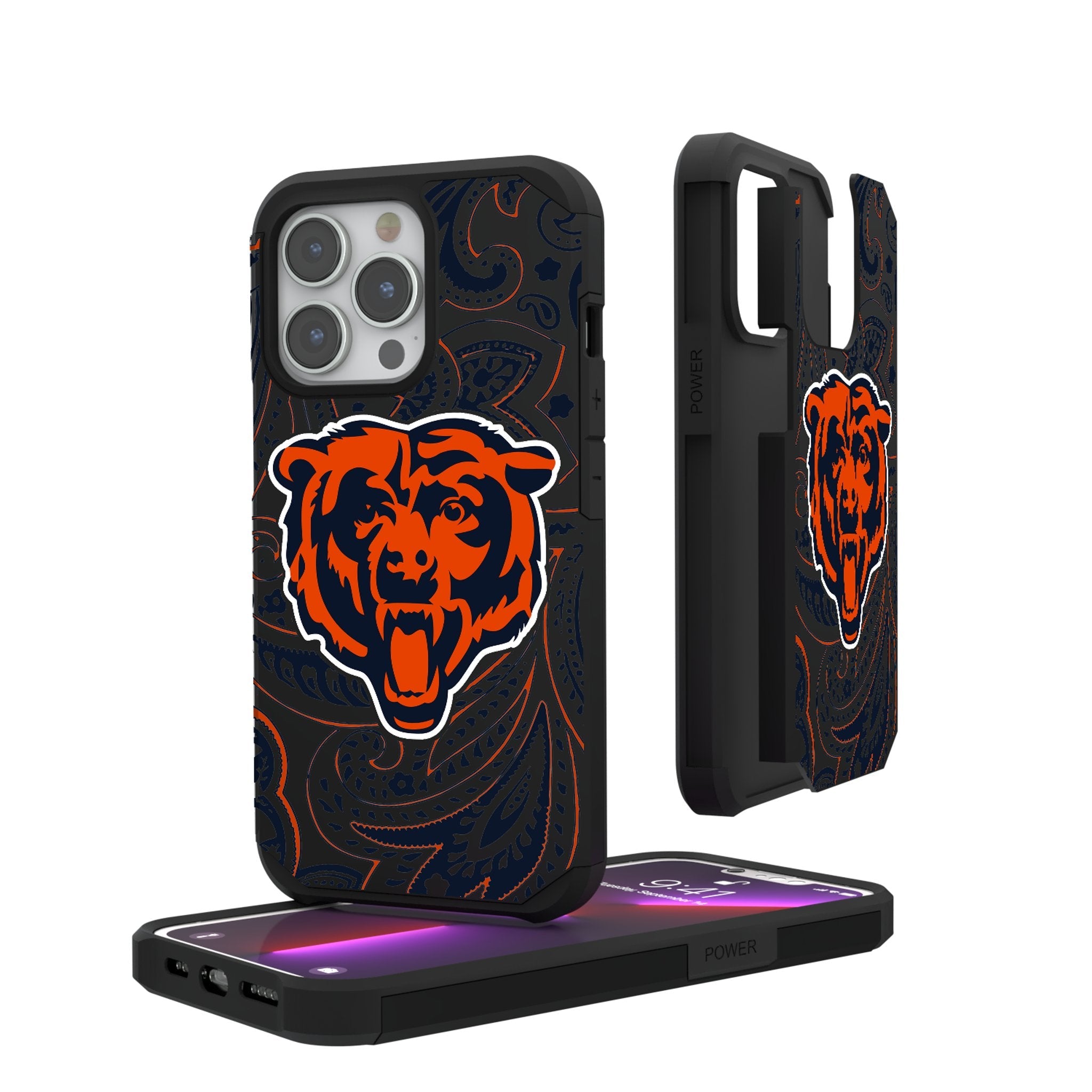 Chicago Bears Paisley Rugged Phone Case 1