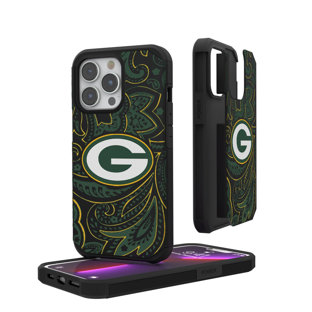 Green Bay Packers Paisley Rugged Phone Case