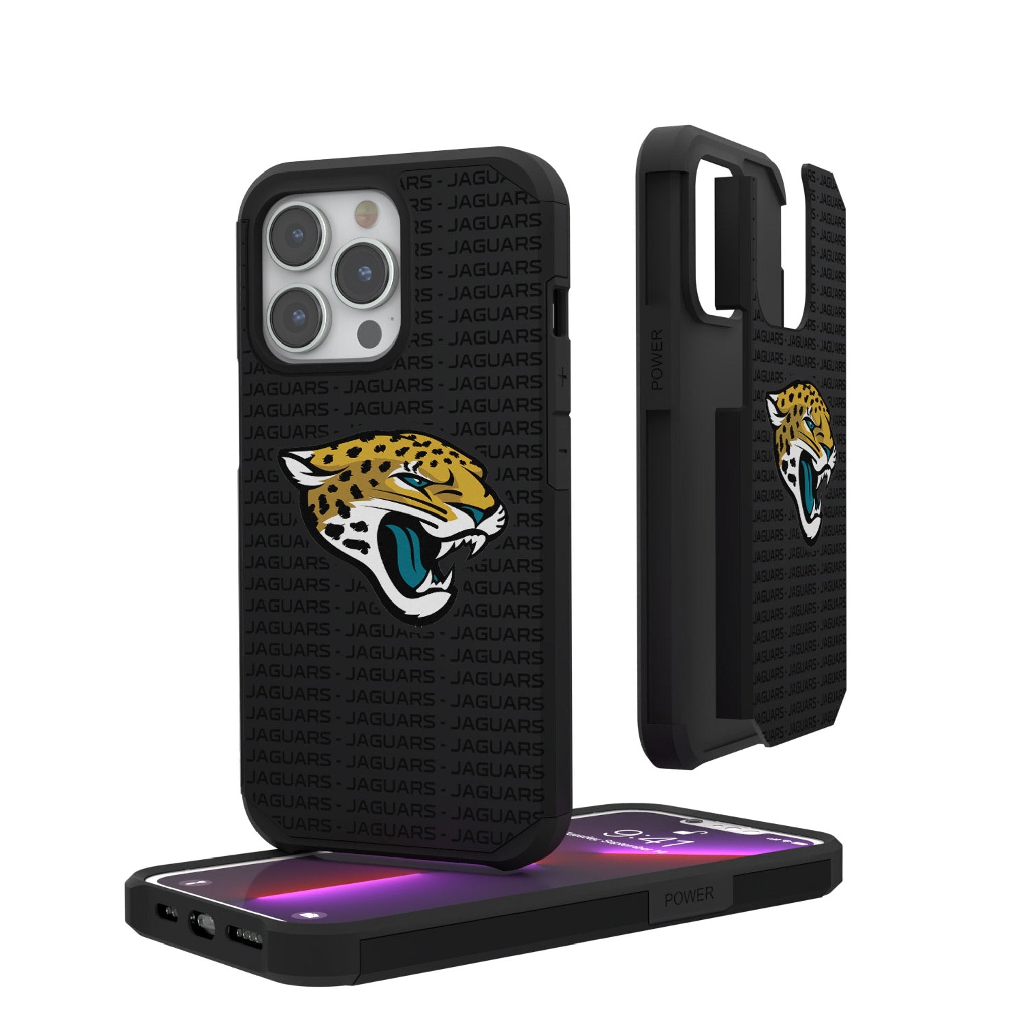 Jacksonville Jaguars Text Backdrop Rugged Phone Case 1