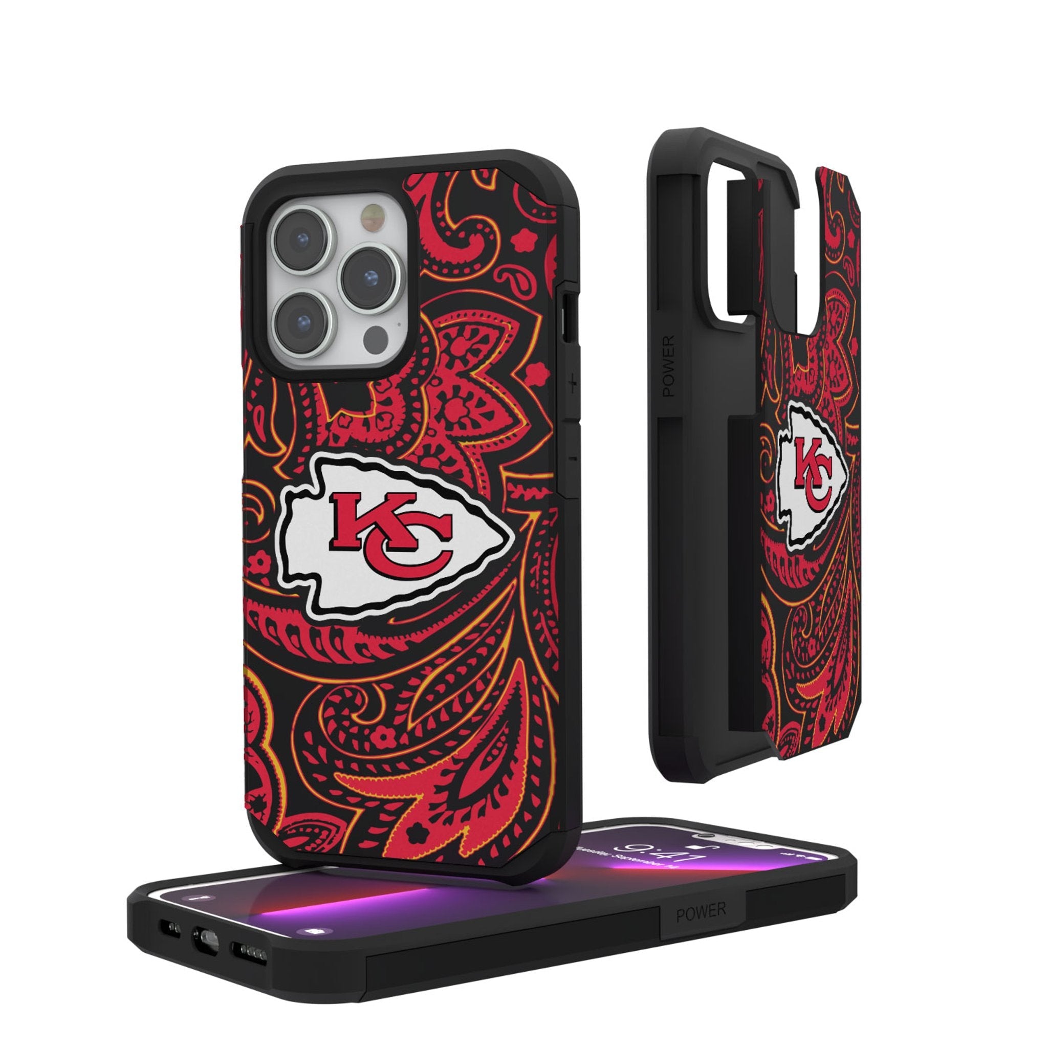 Kansas City Chiefs Paisley Rugged Phone Case 1