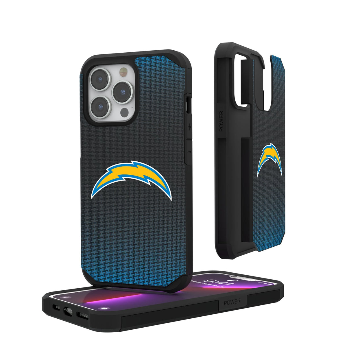 Los Angeles Chargers Linen Rugged Phone Case 1