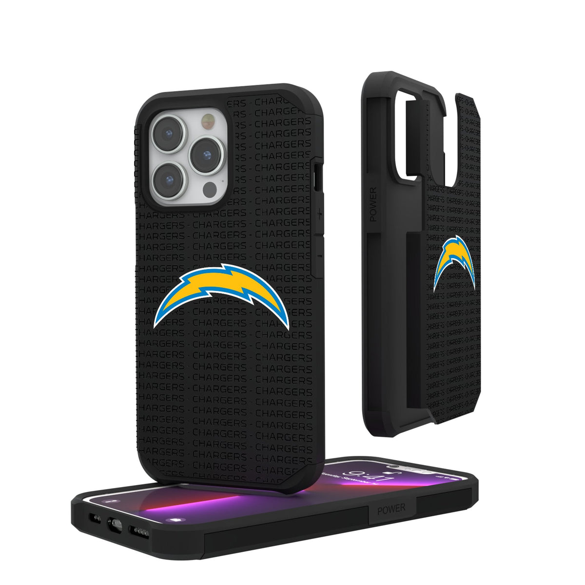 Los Angeles Chargers Text Backdrop Rugged Phone Case 1