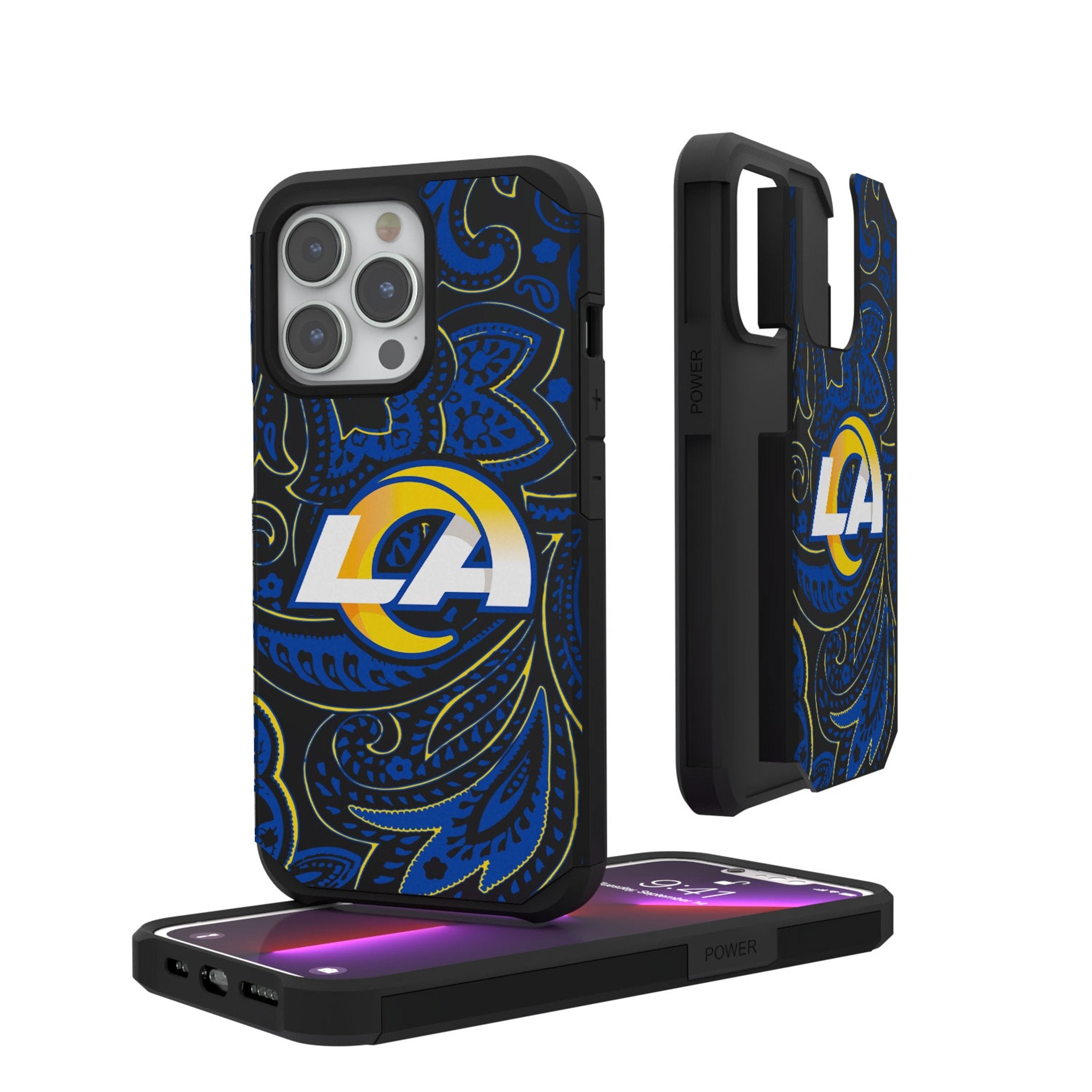 Los Angeles Rams Paisley Rugged Phone Case 1
