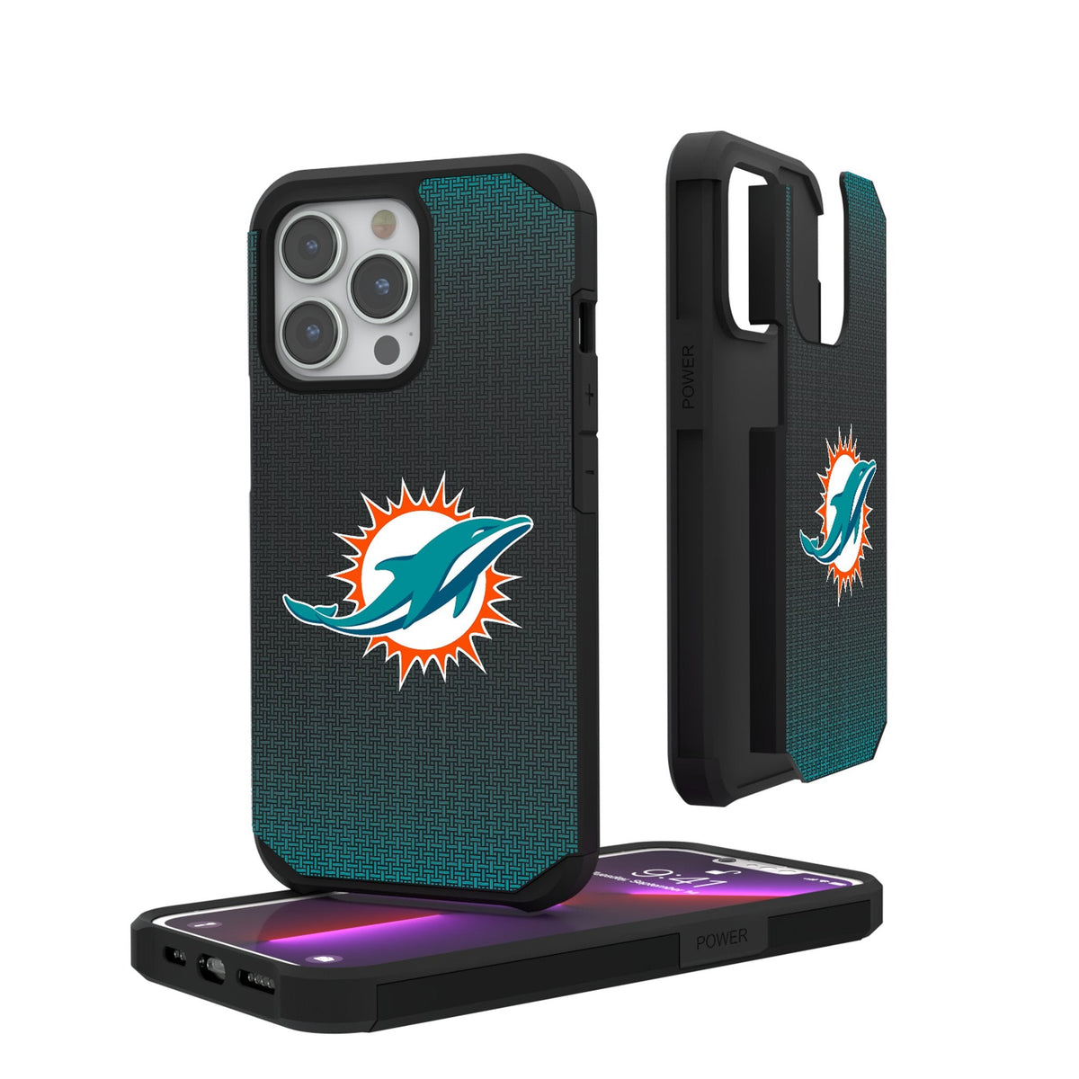 Miami Dolphins Linen Rugged Phone Case 1