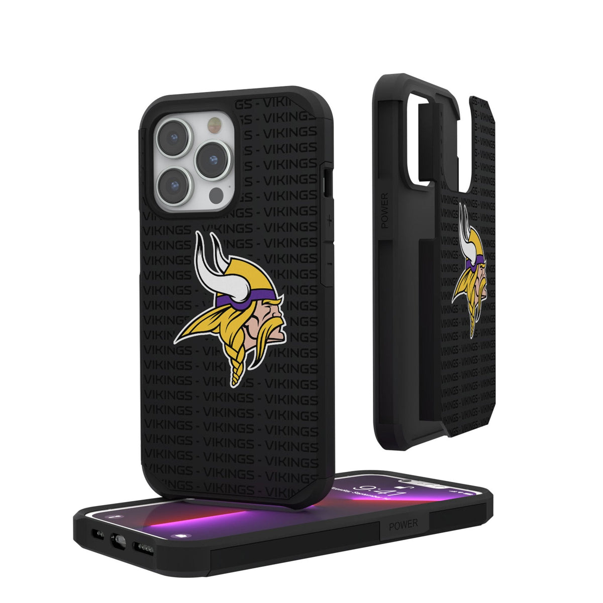 Minnesota Vikings Text Backdrop Rugged Phone Case 1