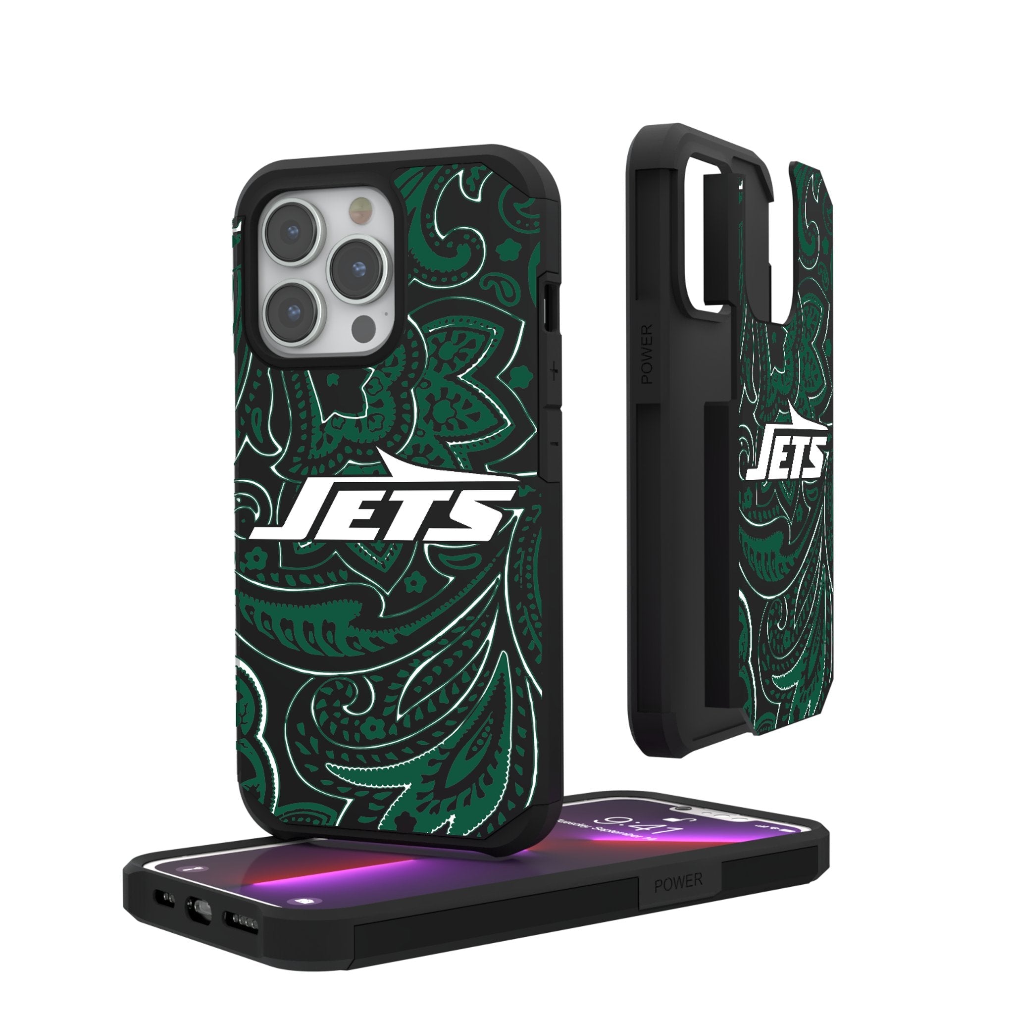 New York Jets Paisley Rugged Phone Case 1