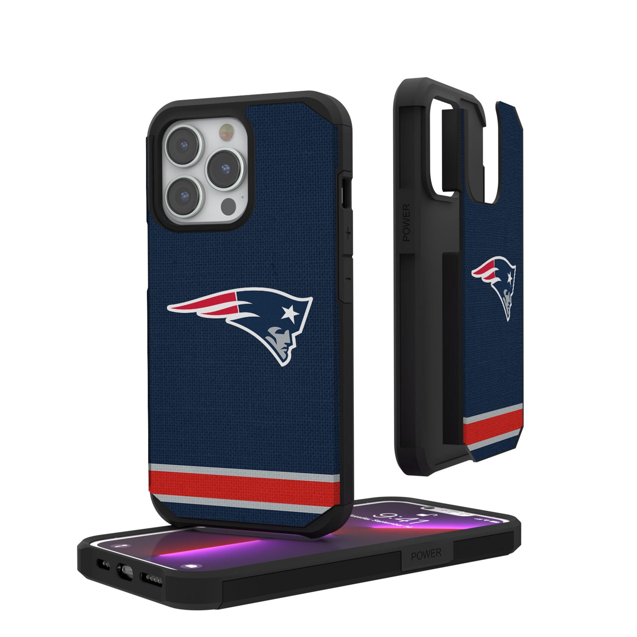 New England Patriots Stripe Rugged Phone Case 1