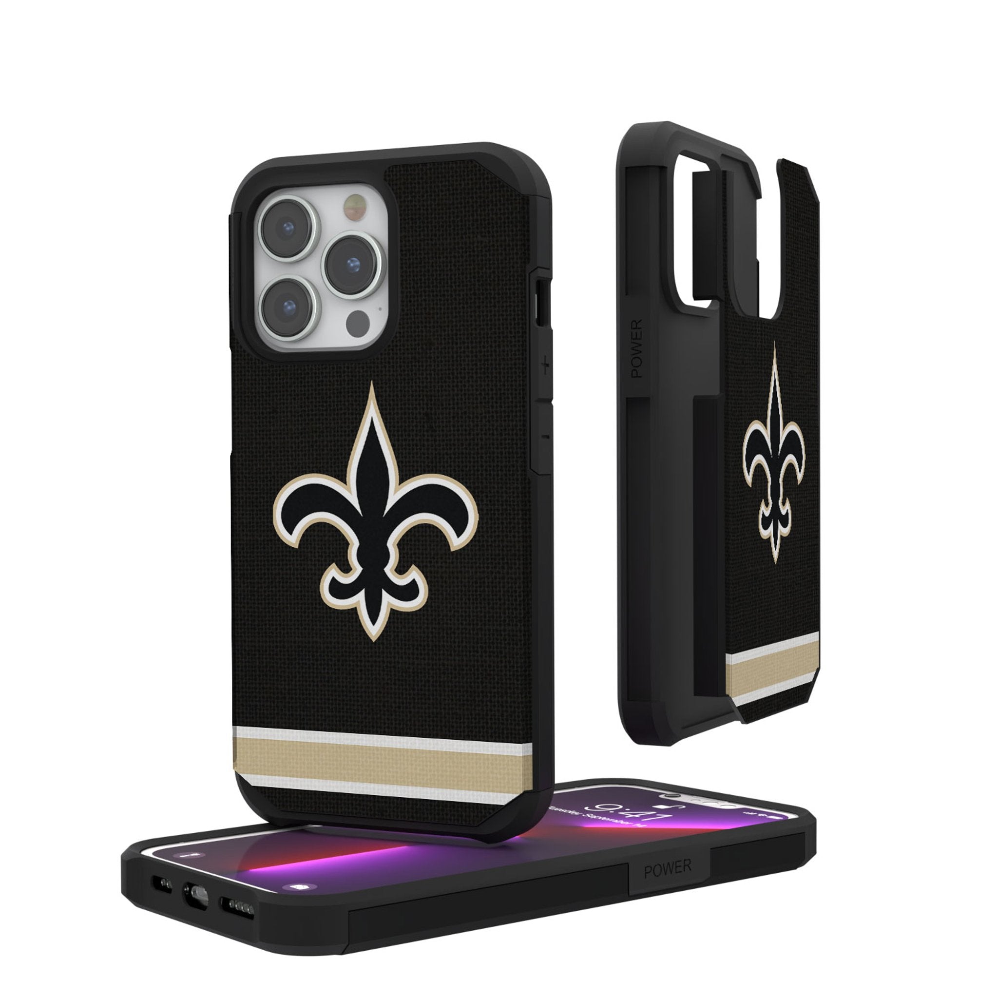 New Orleans Saints Stripe Rugged Phone Case 1