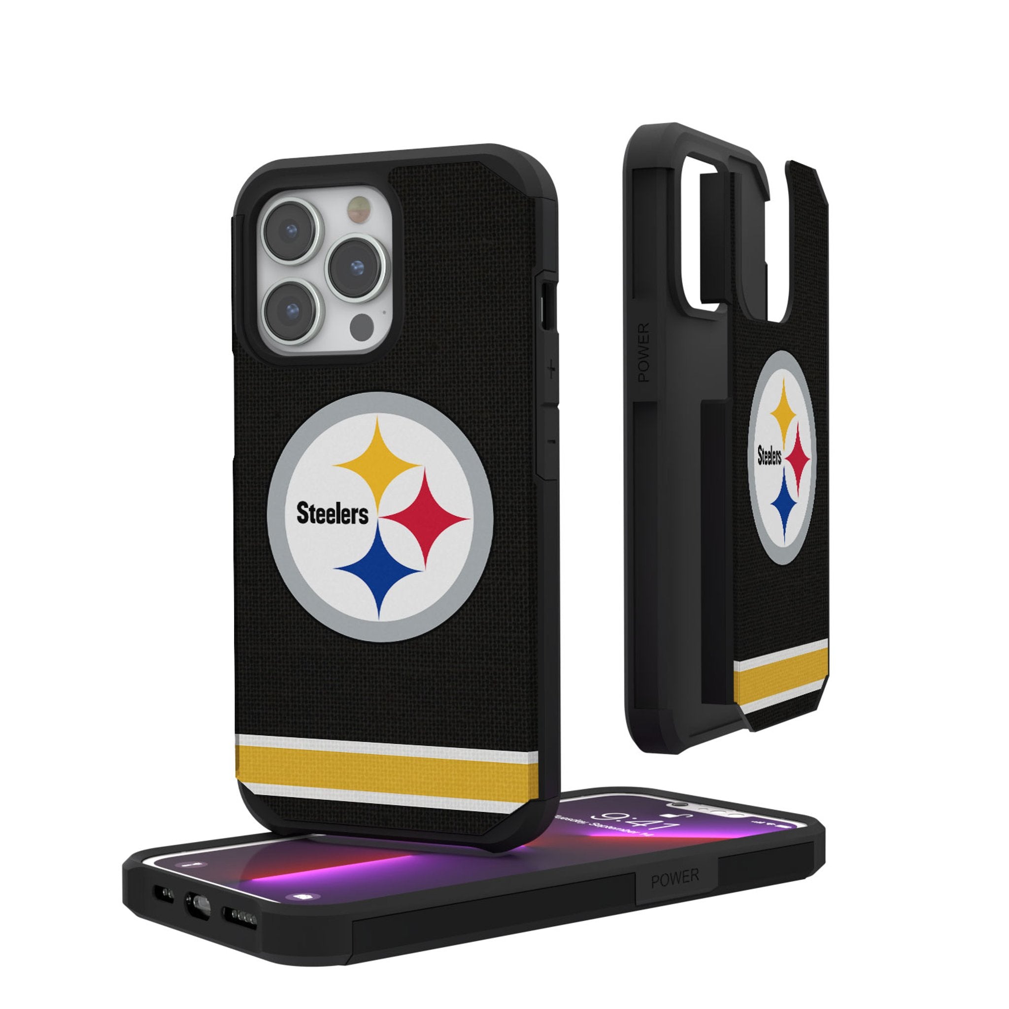 Pittsburgh Steelers Stripe Rugged Phone Case 1